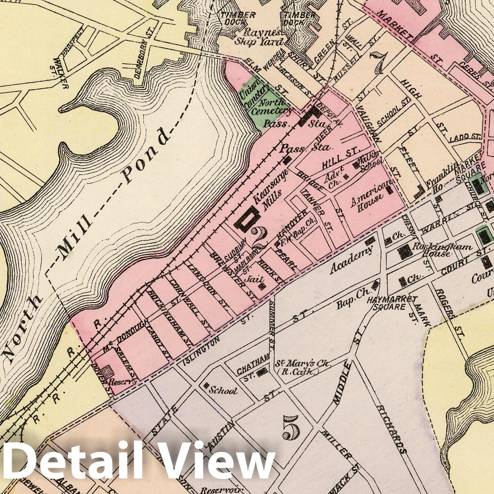 Portsmouth, Rockingham County, New Hampshire - Railroad Map, 1877