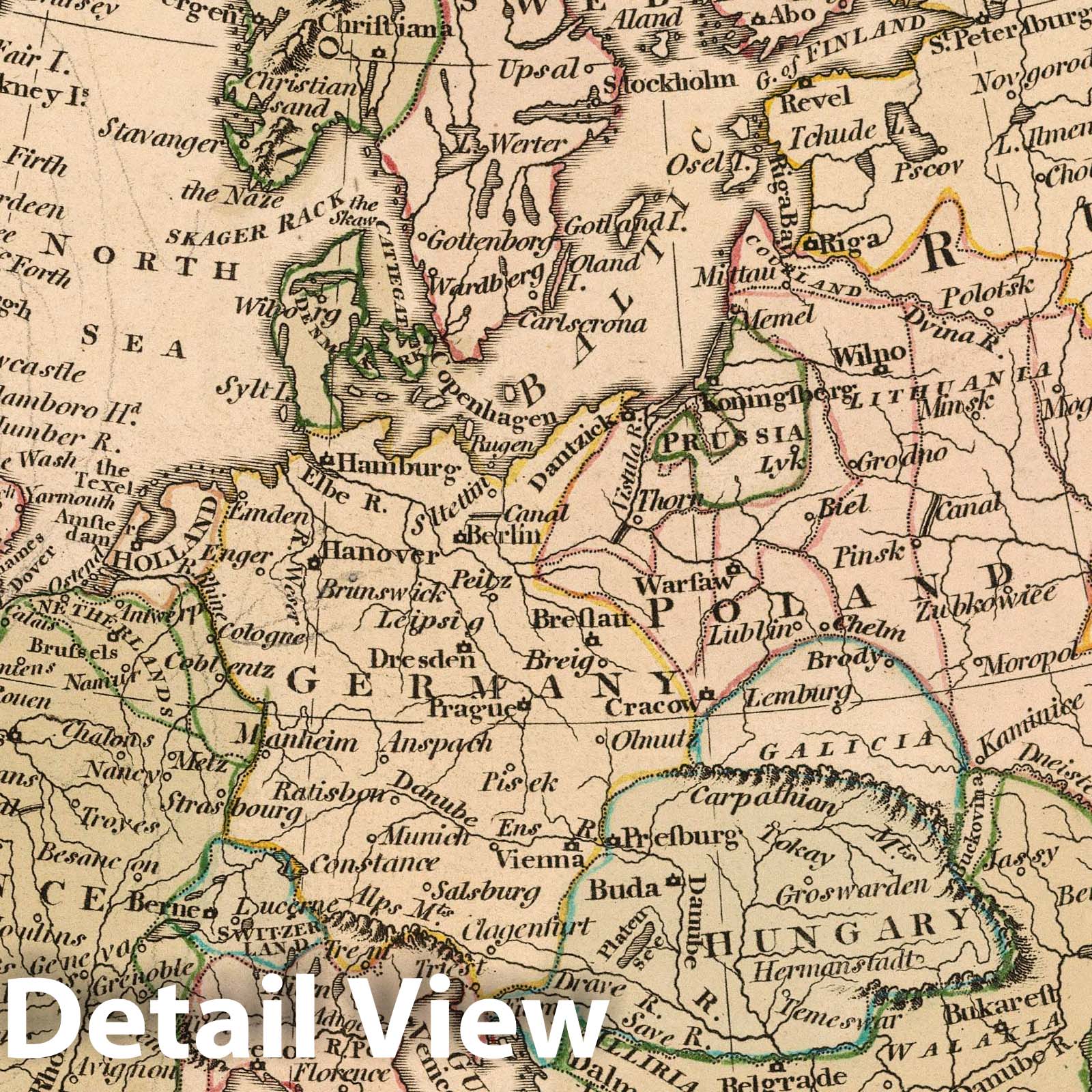 Europe, 1802 - Historical Map Print from Wilkinson's General Atlas