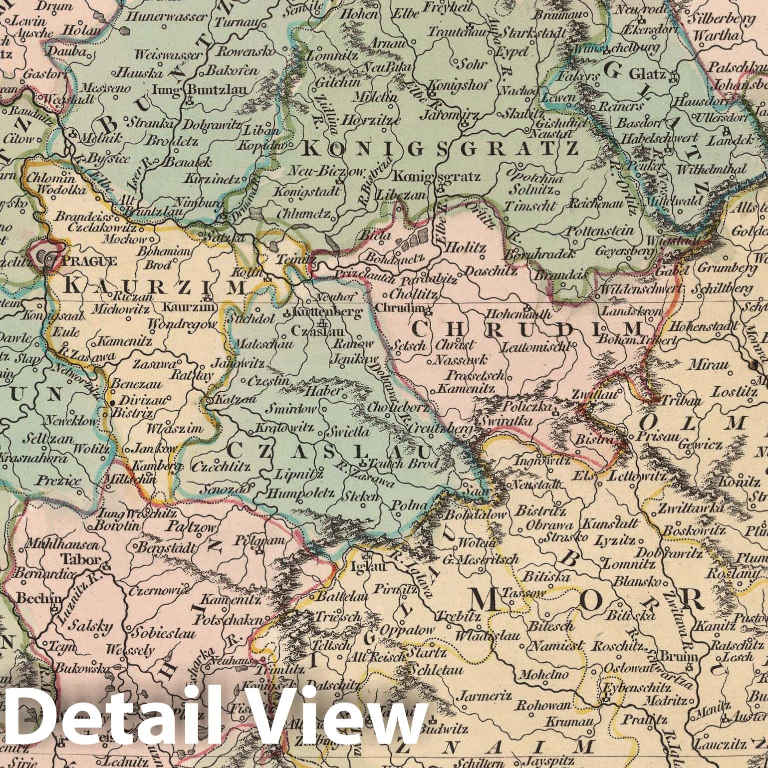 Bohemia, Moravia, and Austrian Silesia, 1809 - Historical Map Print