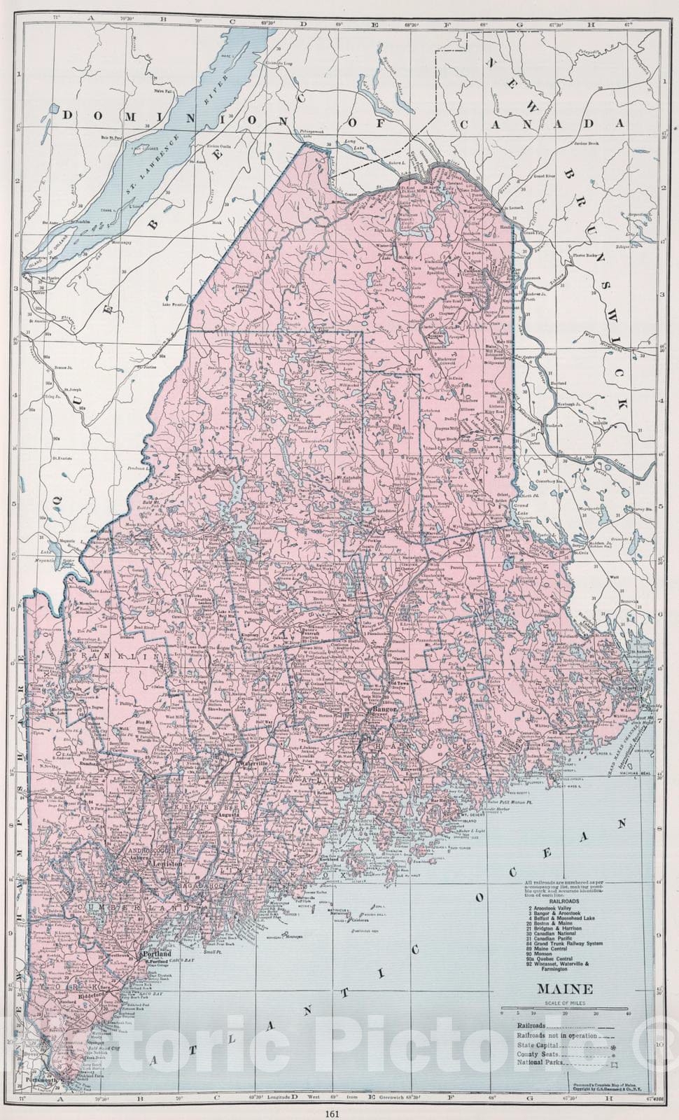 Historic Map : 1948 Maine. - Vintage Wall Art