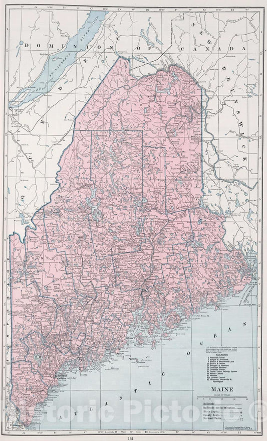 Historic Map : 1948 Maine. - Vintage Wall Art