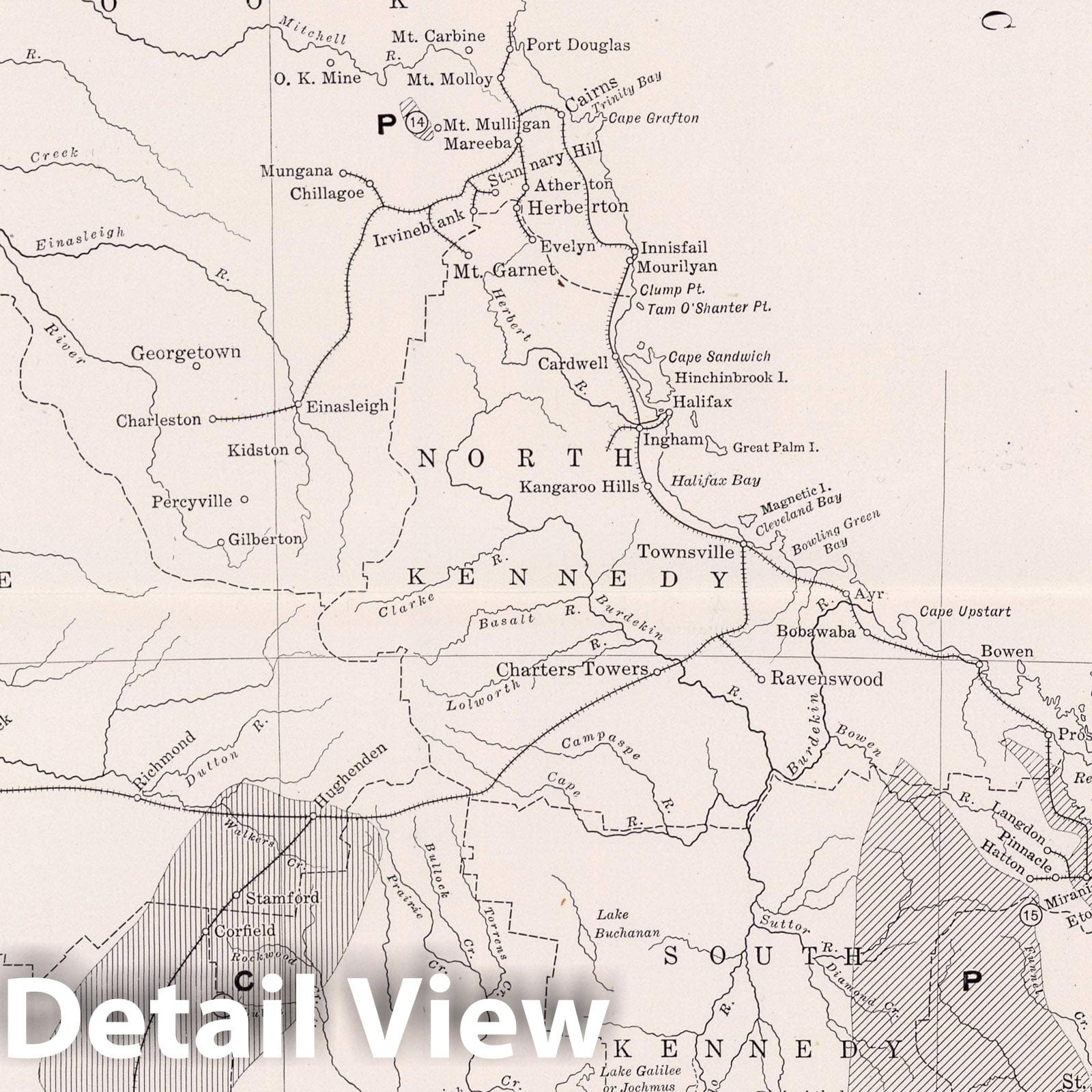 Queensland, Australia - Coal Resources, 1913 - Historical Geological Map Print