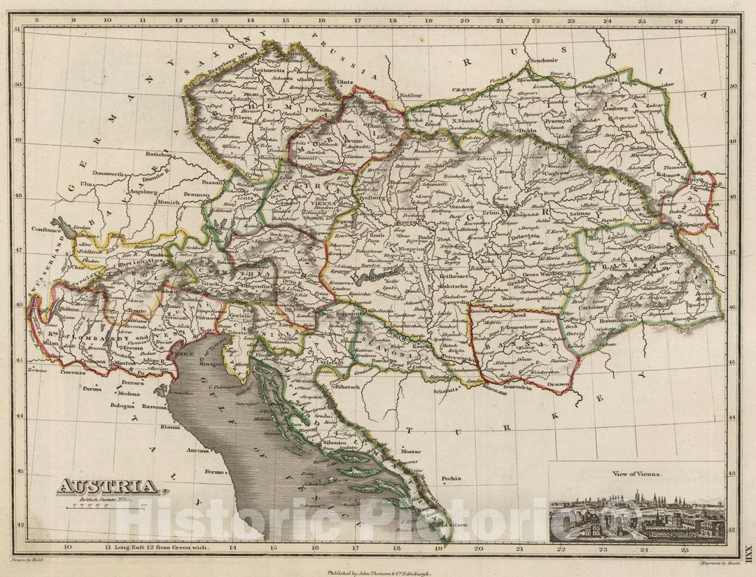 Historic Map : 1824 Austria - Vintage Wall Art