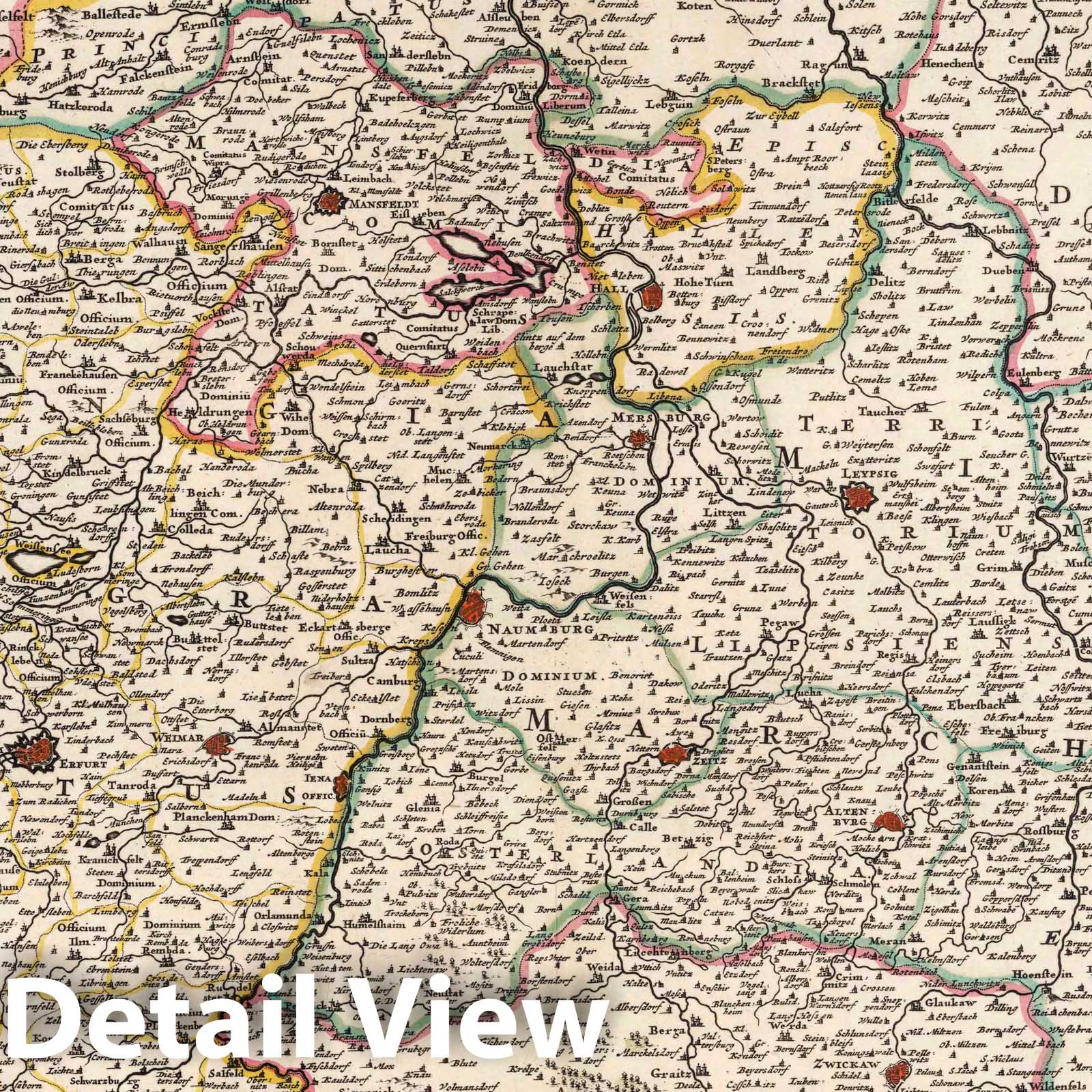 Upper Saxony, Germany 1682 Historical Map Print
