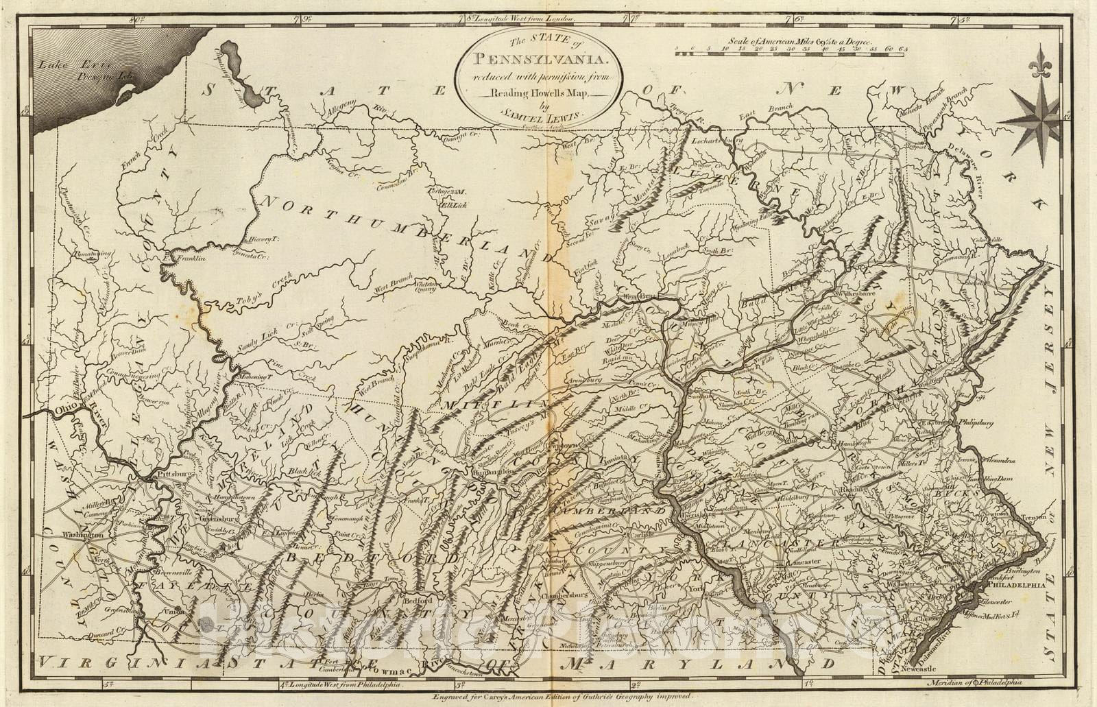 Pennsylvania - Nautical Chart, 1796 - Historical Map Print