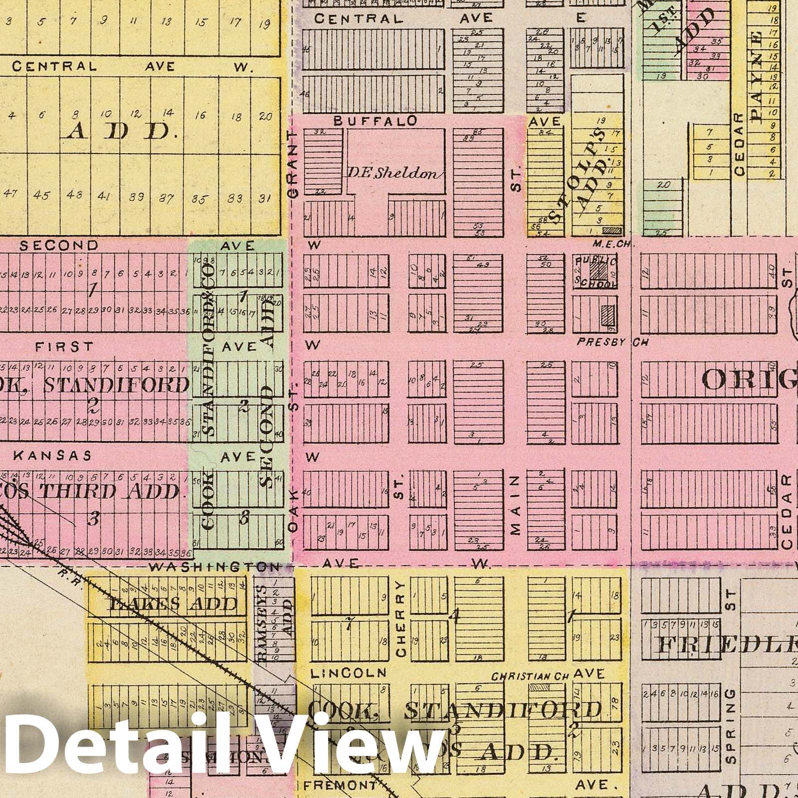 Medicine Lodge, Kansas Map 1887 - Historical City Atlas Print