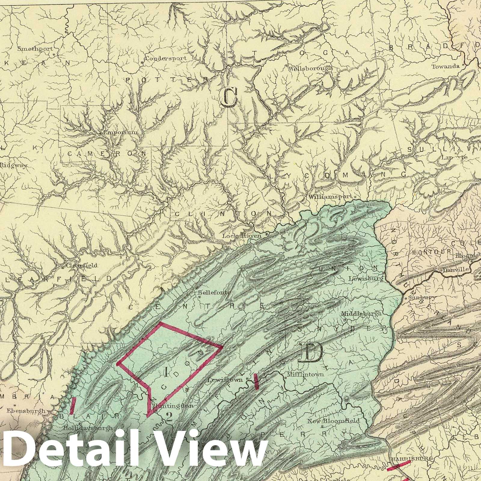 Pennsylvania Flora Distribution, 1872 - Historical Botanical Map Print