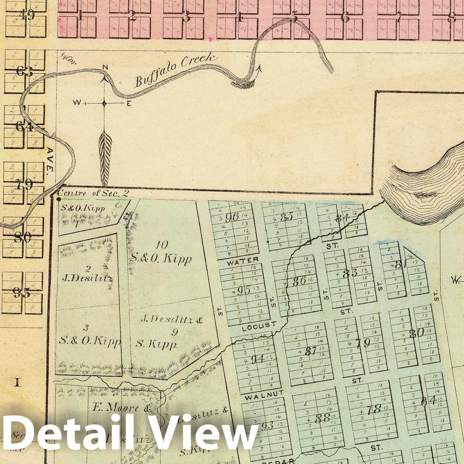 Glencoe and Henderson, Minnesota 1874 Historical Map Print