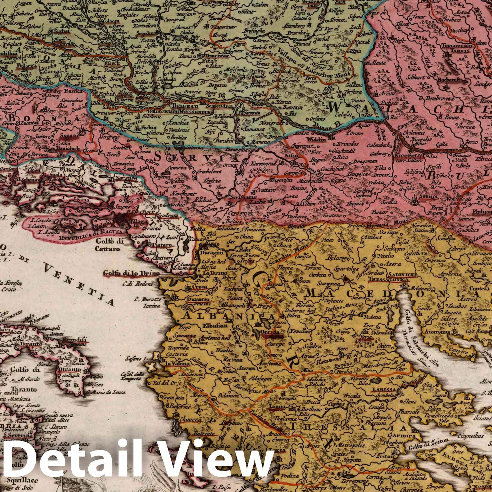 Danube River with Greece and the Archipelago, 1788 - Historical Map Print