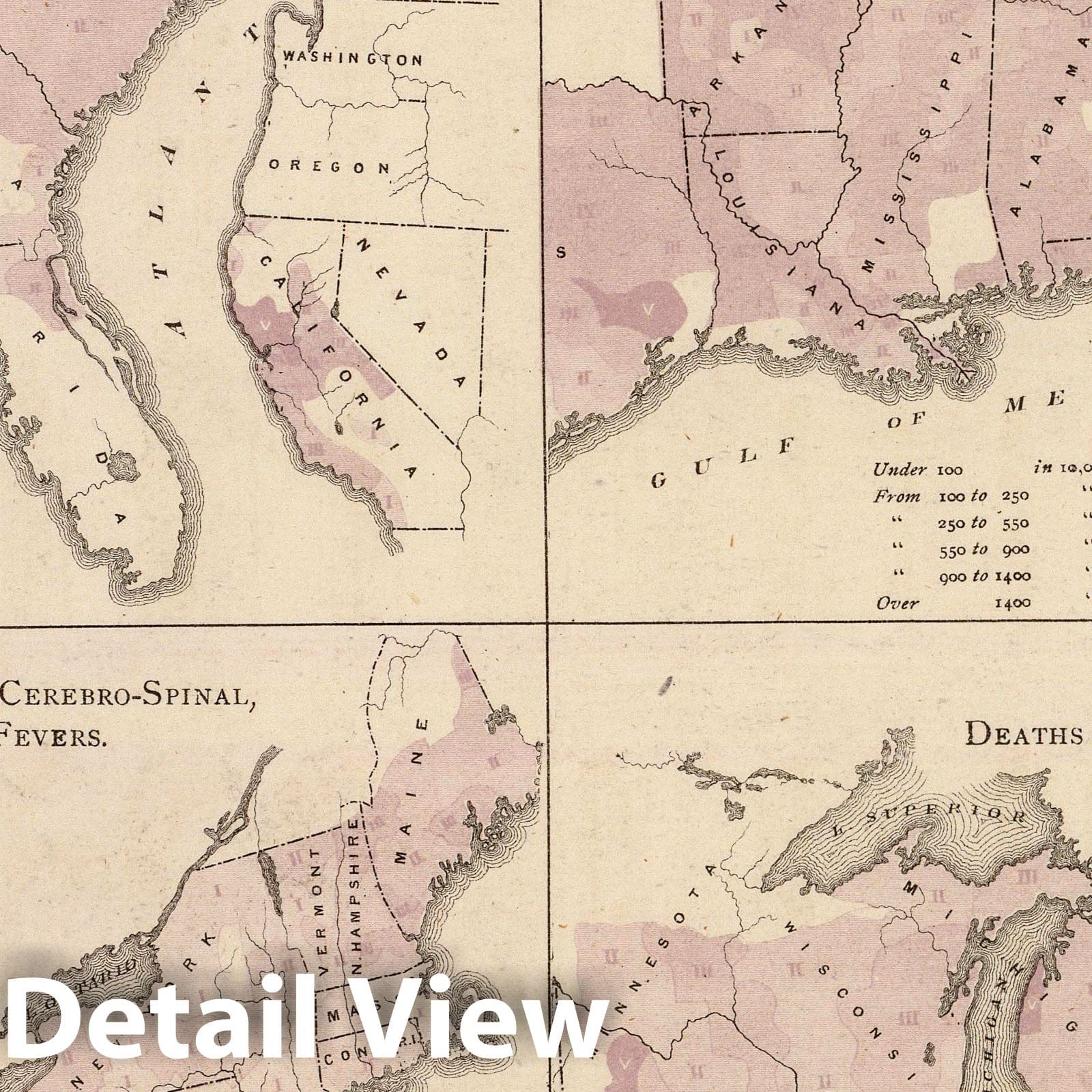 Minnesota - Vital Statistics Map, 1874 - Historical Census Print