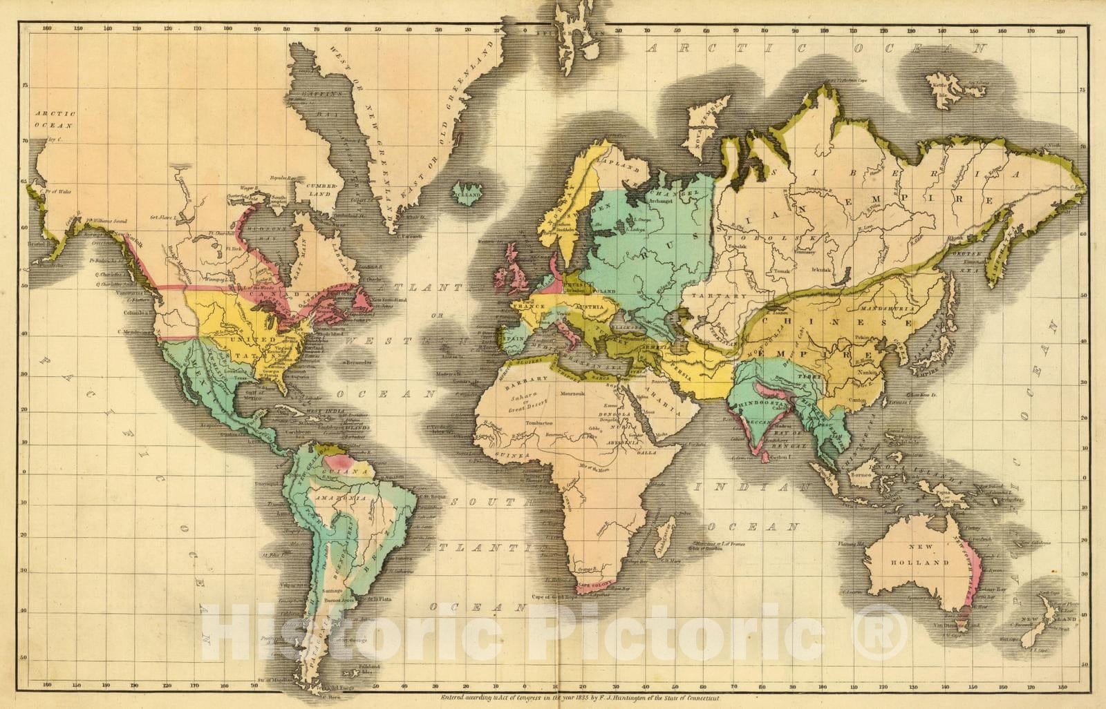 Historic Map : 1836 (World) - Vintage Wall Art