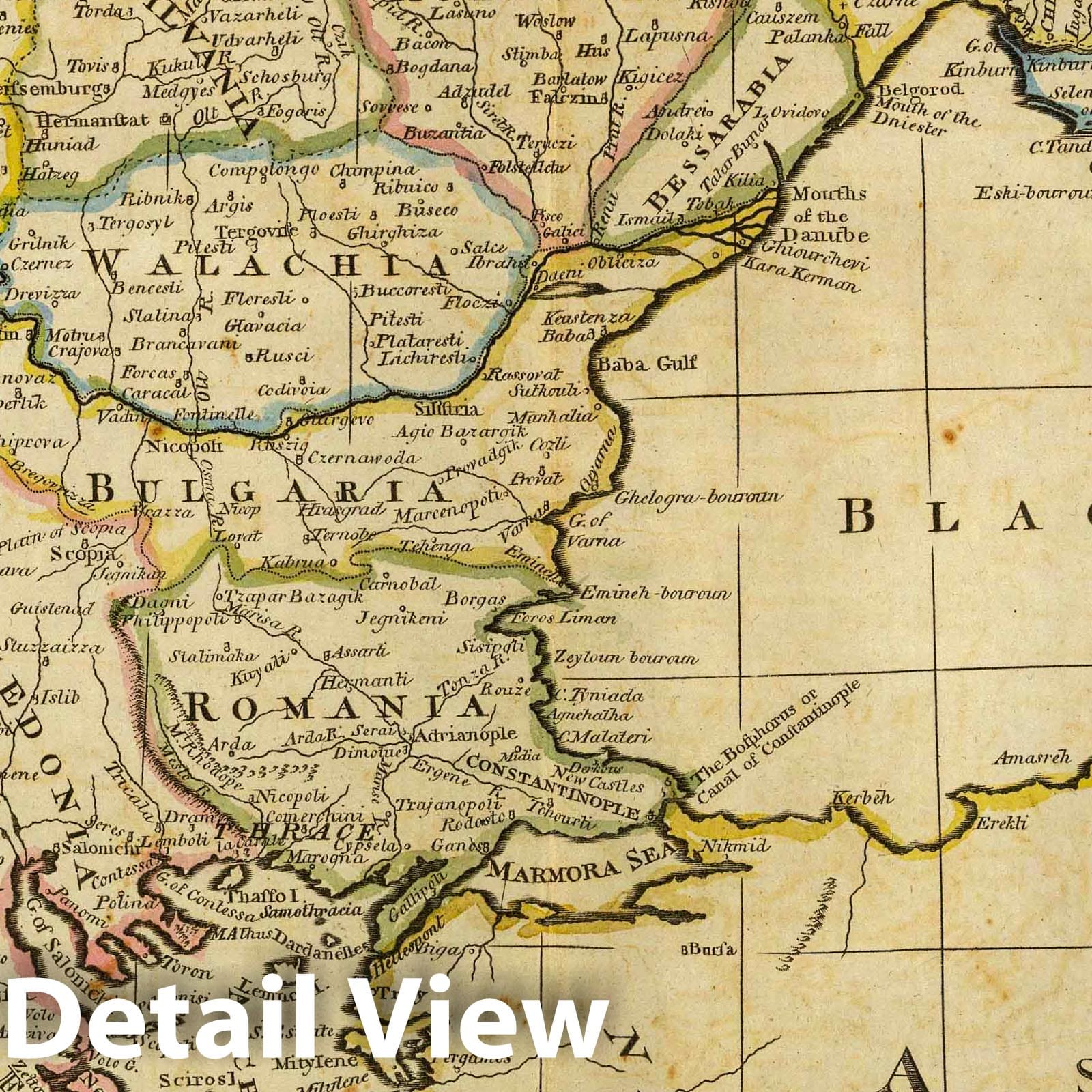 Turkey in Europe and Hungary, 1814 - Historical Map Print