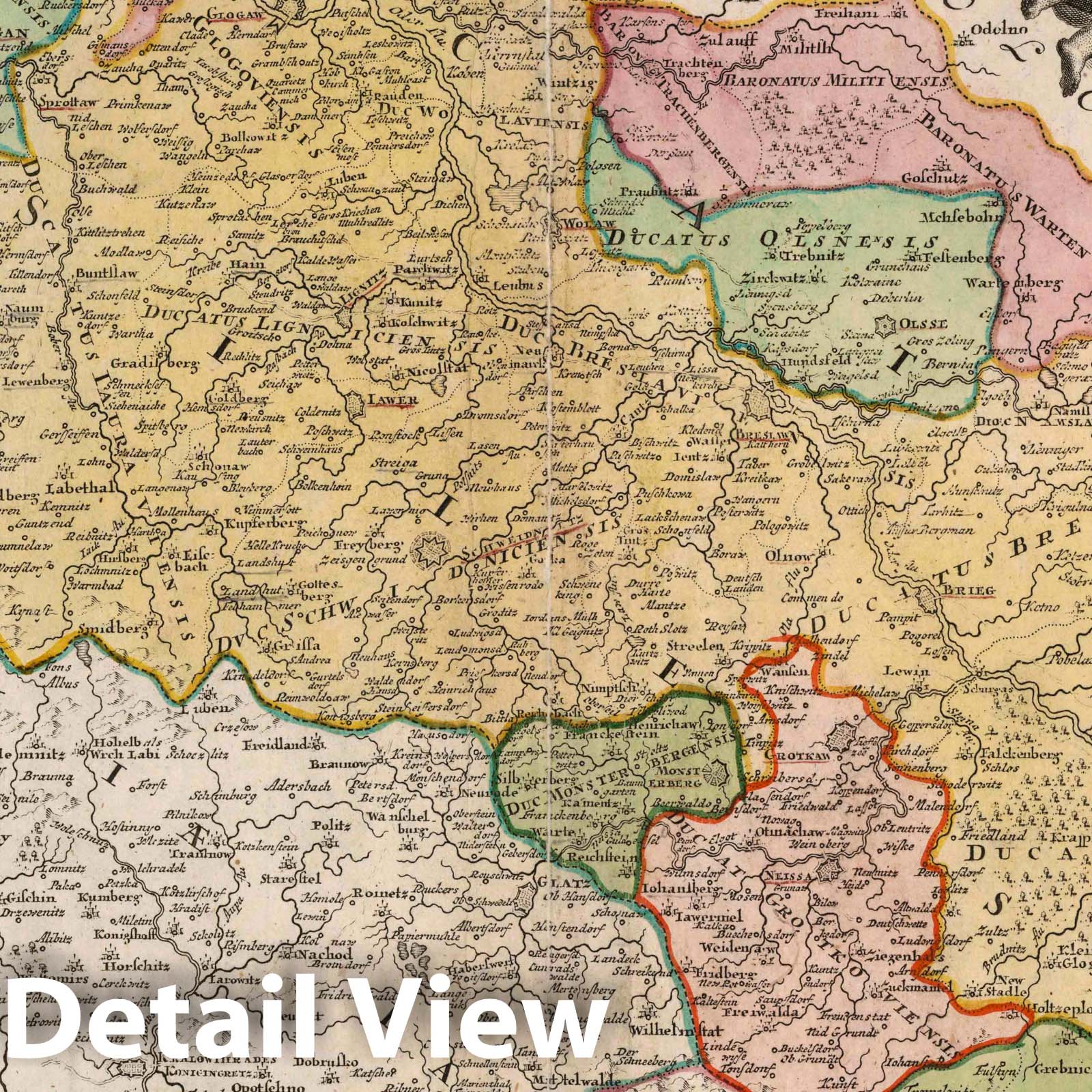 Upper and Lower Silesia, 1788 - Historical Map Print