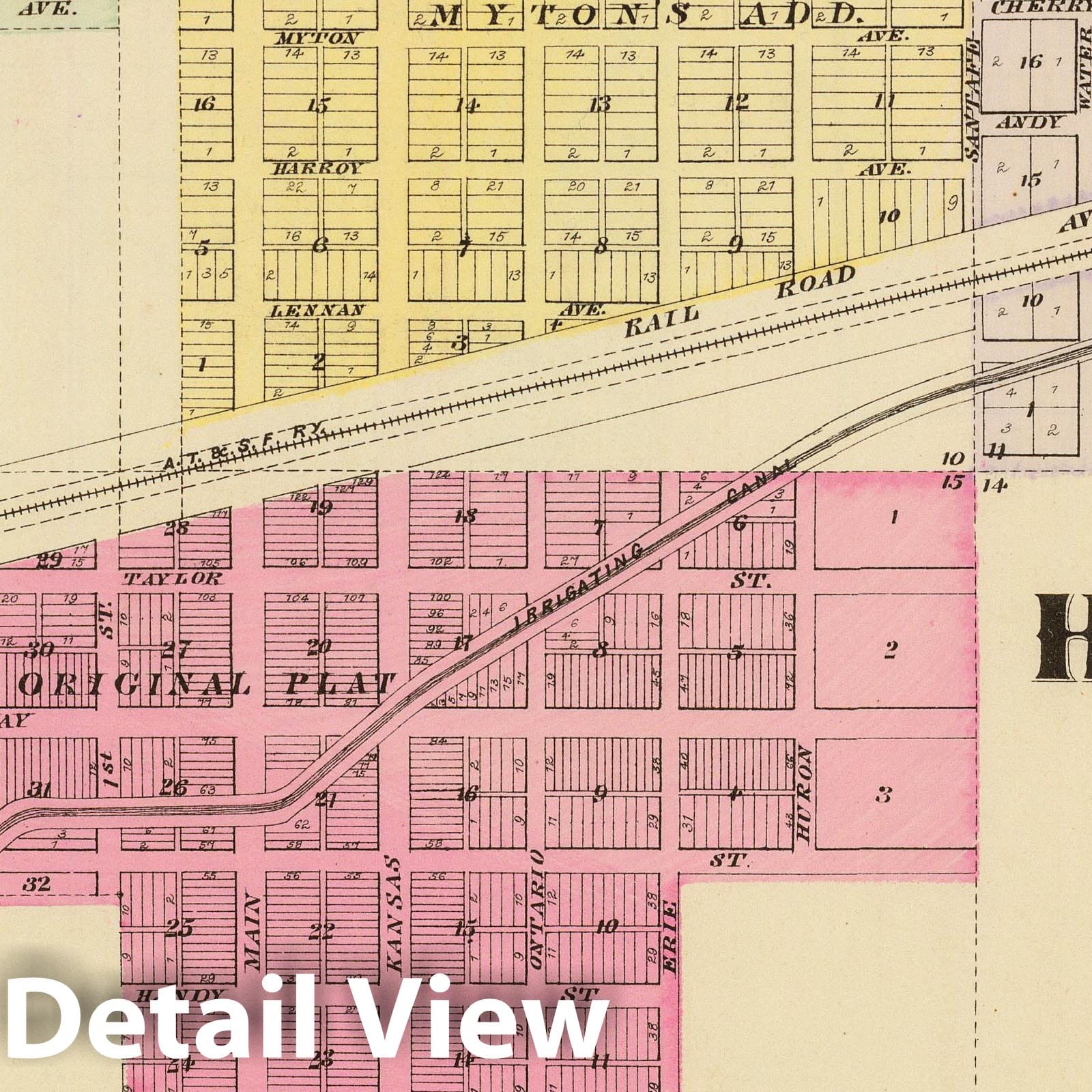 Hartland, Kearney County, Kansas - Military Map, 1887 - Historical Map Print