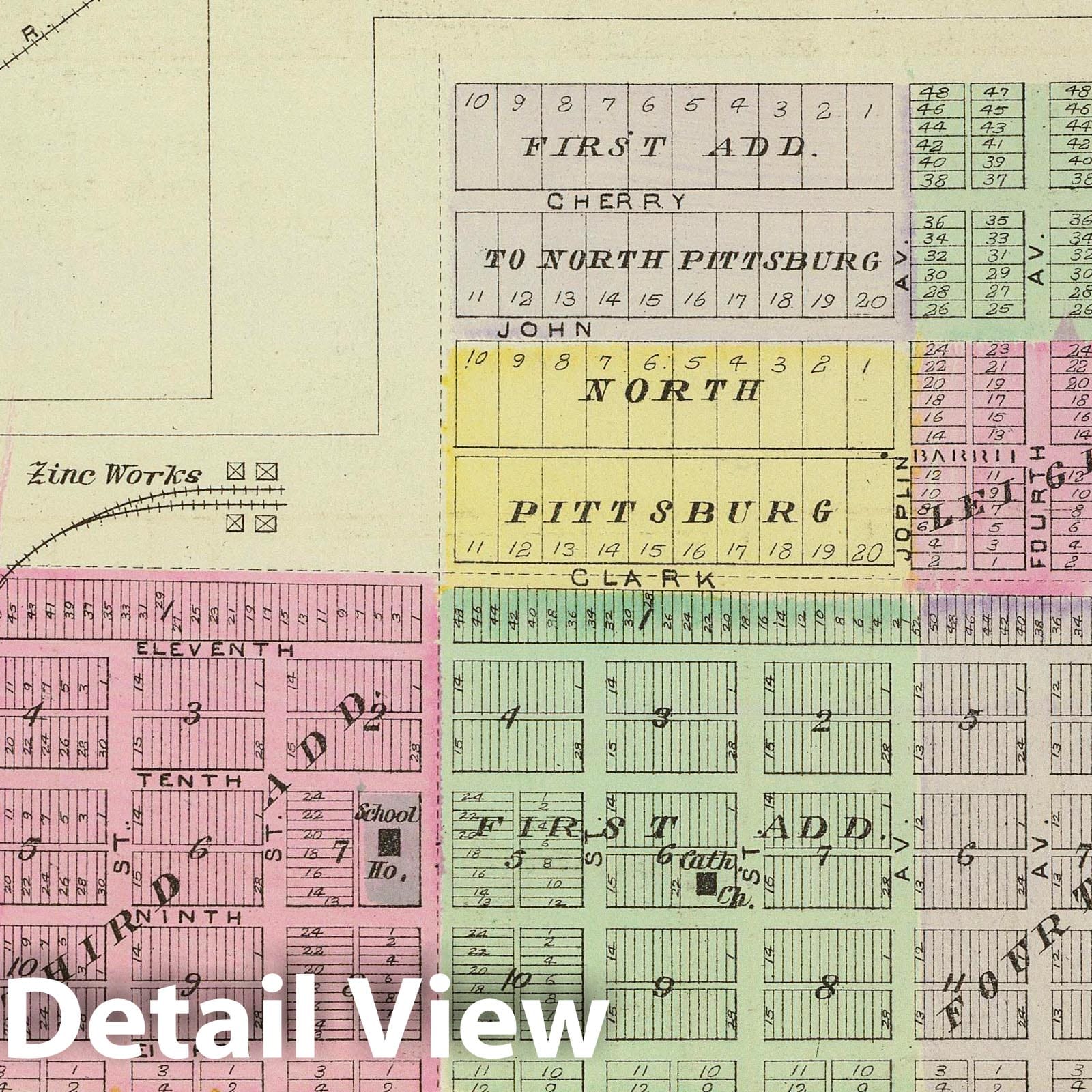 Pittsburg Township, Crawford County, Kansas - Military Map, 1887
