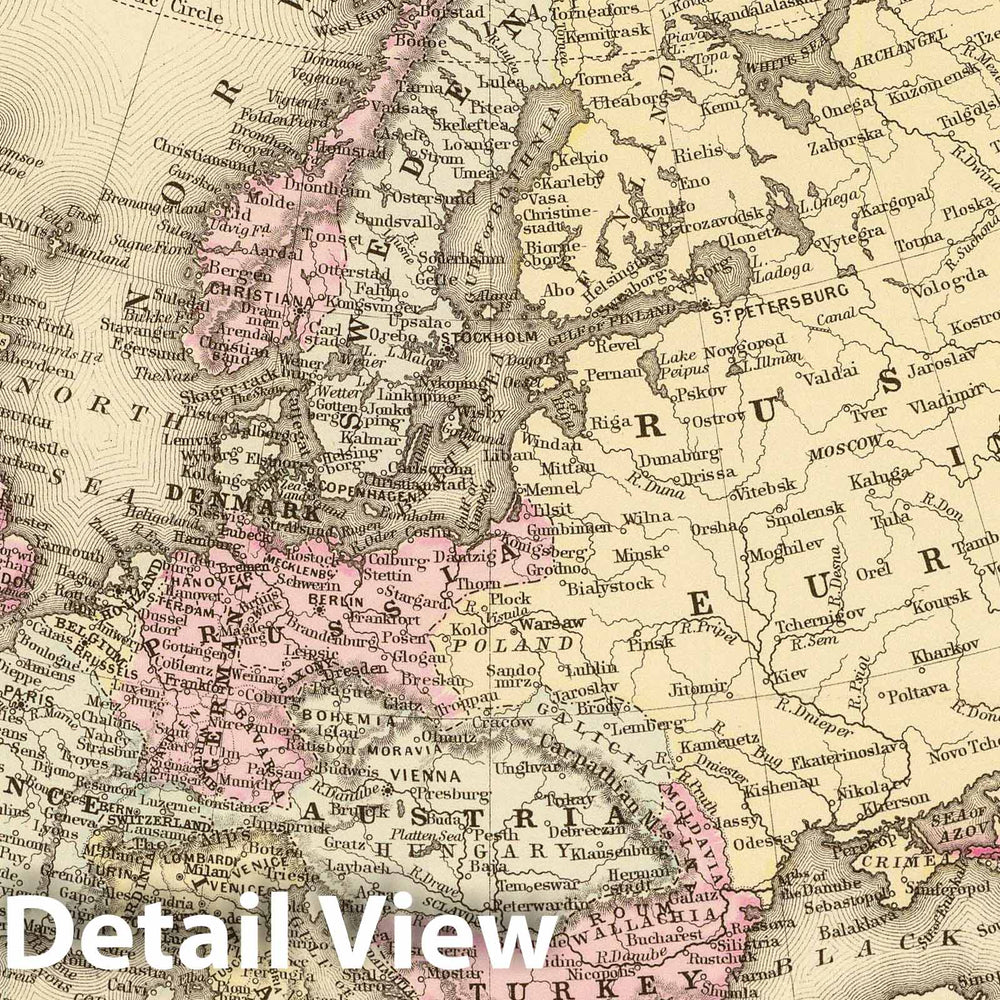 Historic Map : 1880 Europe. - Vintage Wall Art