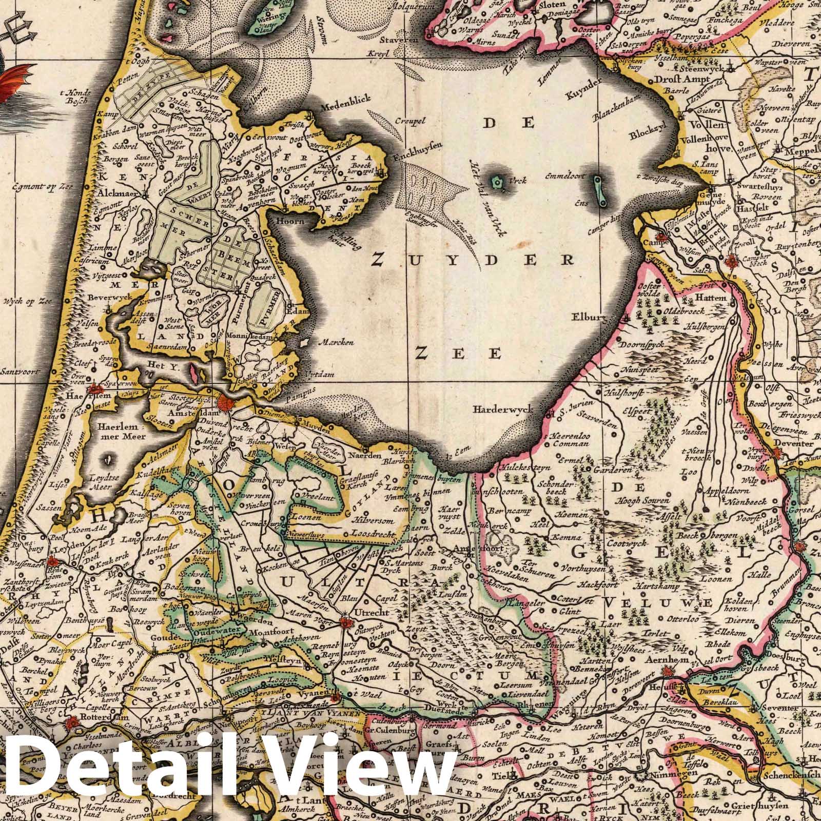 Belgium and Netherlands, 1682 - Historical Map Print