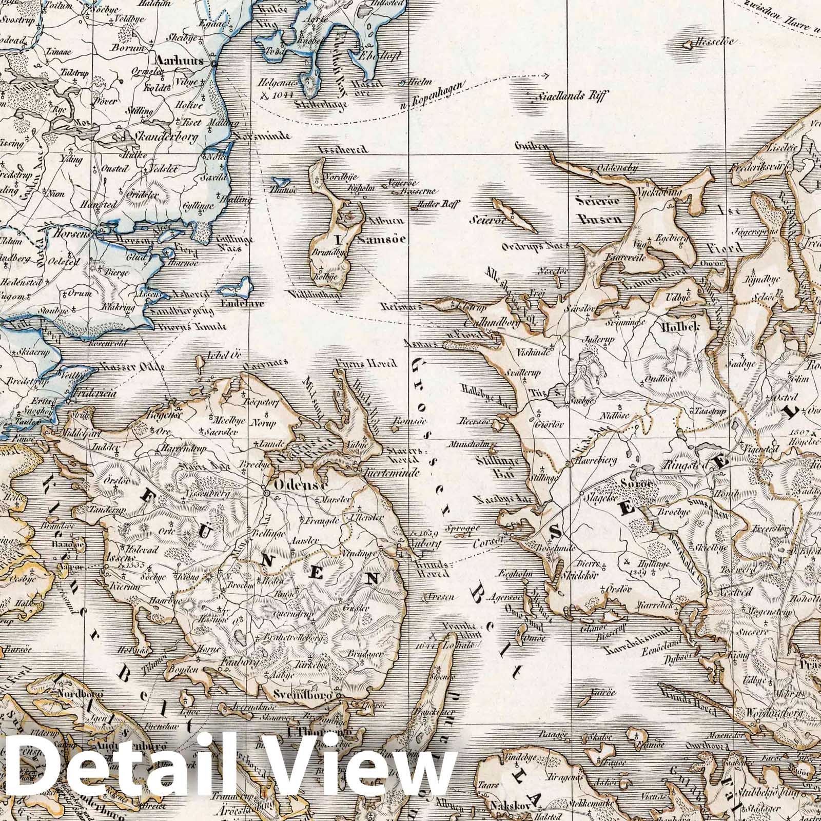 Denmark, Schleswig, Holstein & Lauenburg with Copenhagen, Faroe Islands, Bornholm & Iceland - 1854 Railroad Map