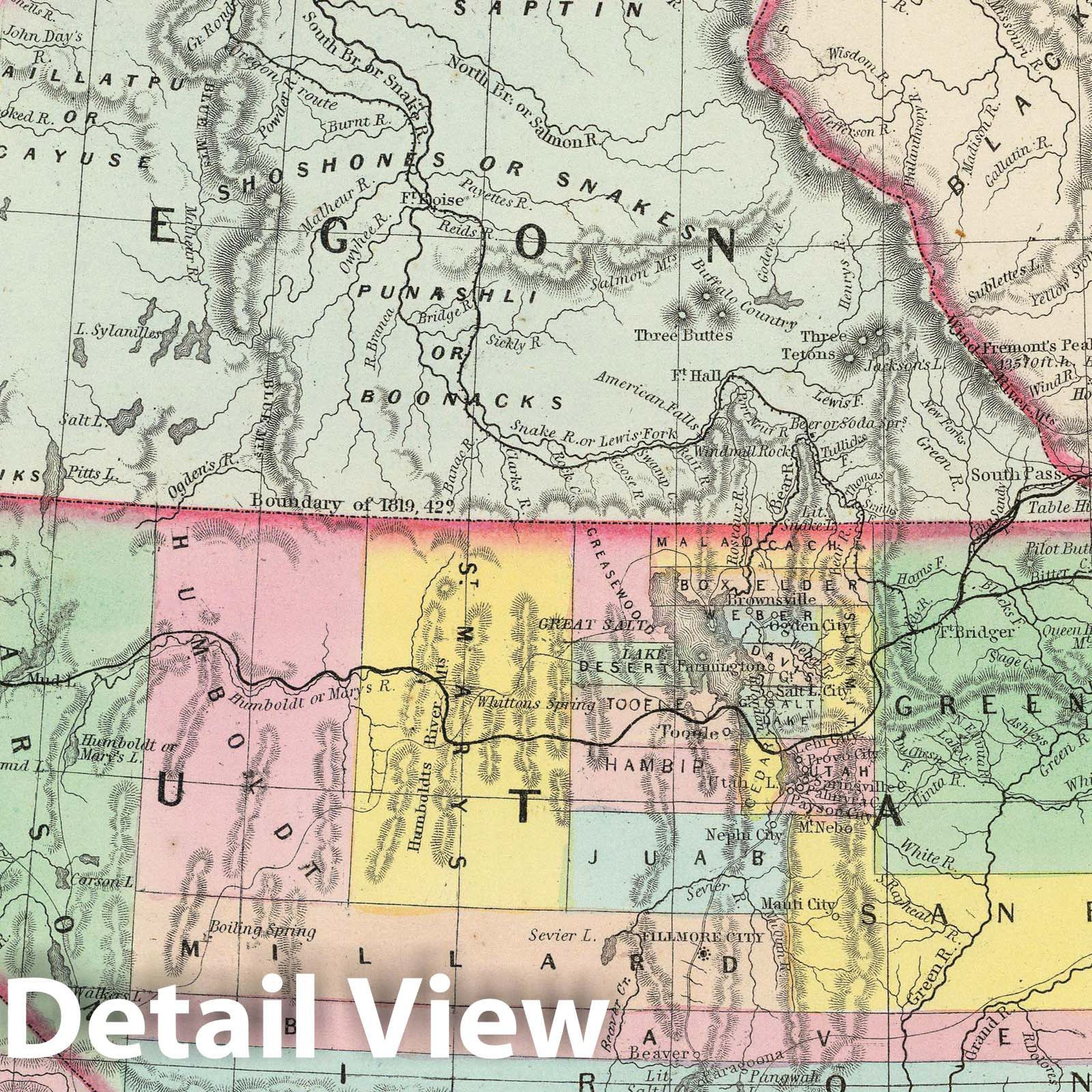 California, Oregon, Washington, Utah, and New Mexico, 1857 - Historical Map Print