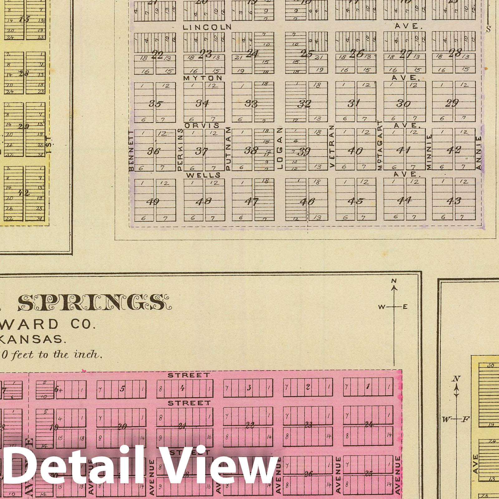 Oak City, Shockeyville, Cale, Fargo Springs, Neutral City, Kansas - 1887 Historical Map Print