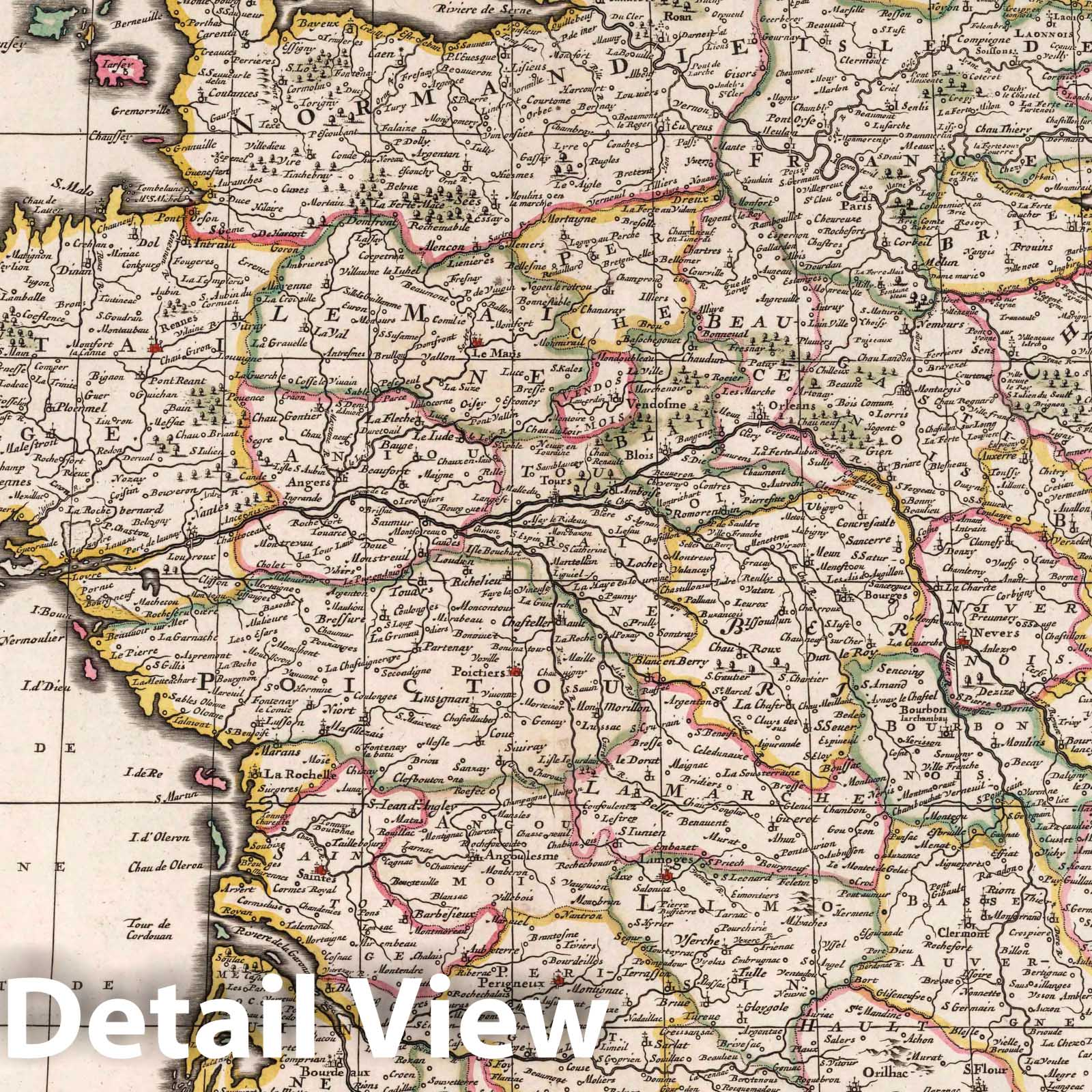Accuratissima Tabula - Accurate Map of France, 1682 - Historical Map Print