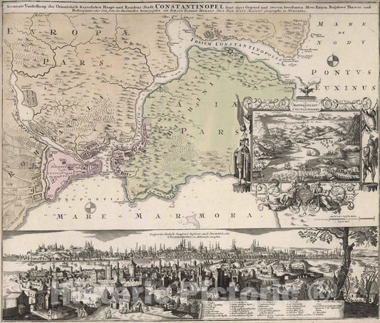 Historic Wall Map : Instanbul (Turkey), 1788 Constantinopel. , Vintage Wall Art