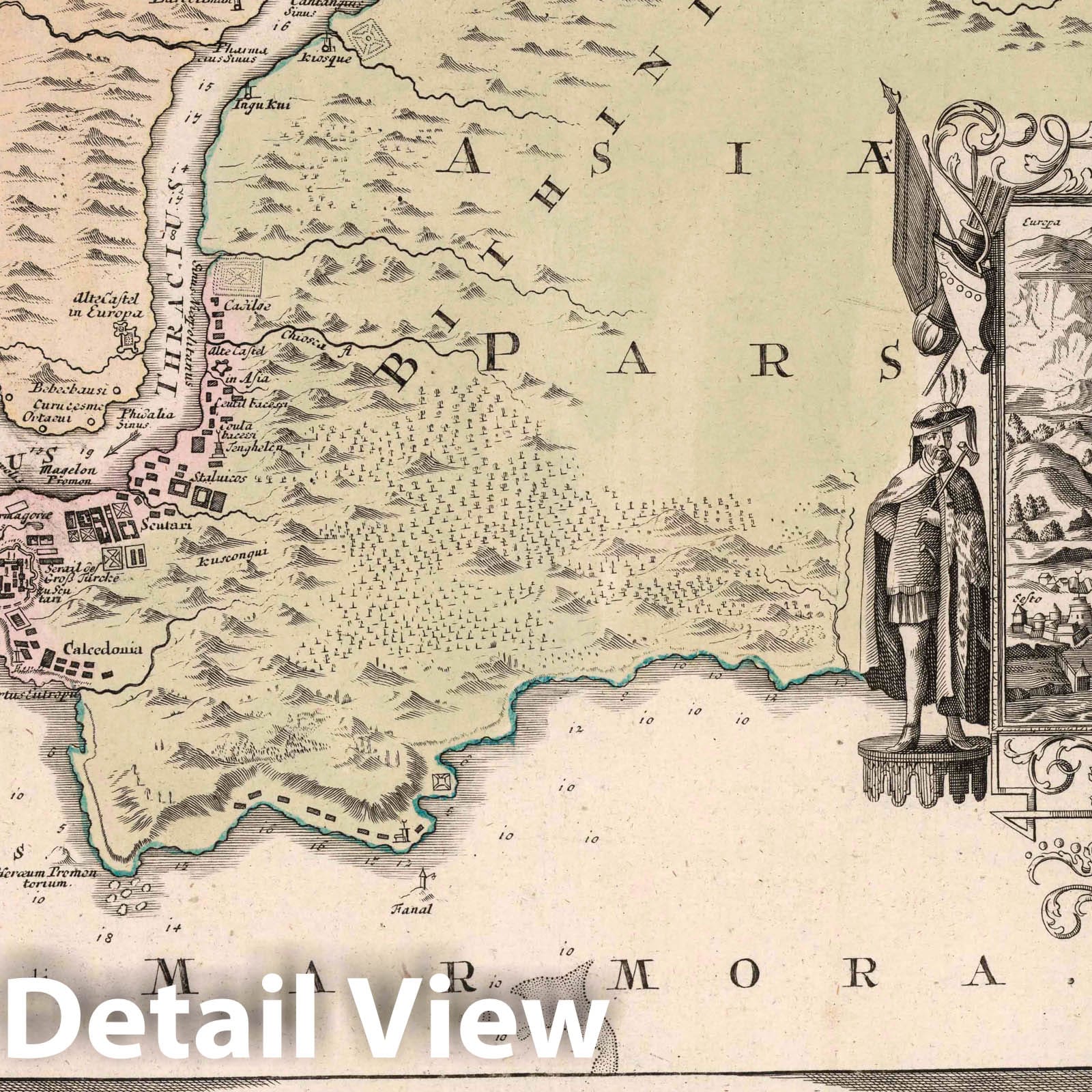 Istanbul, Turkey 1788 Historical Map Print