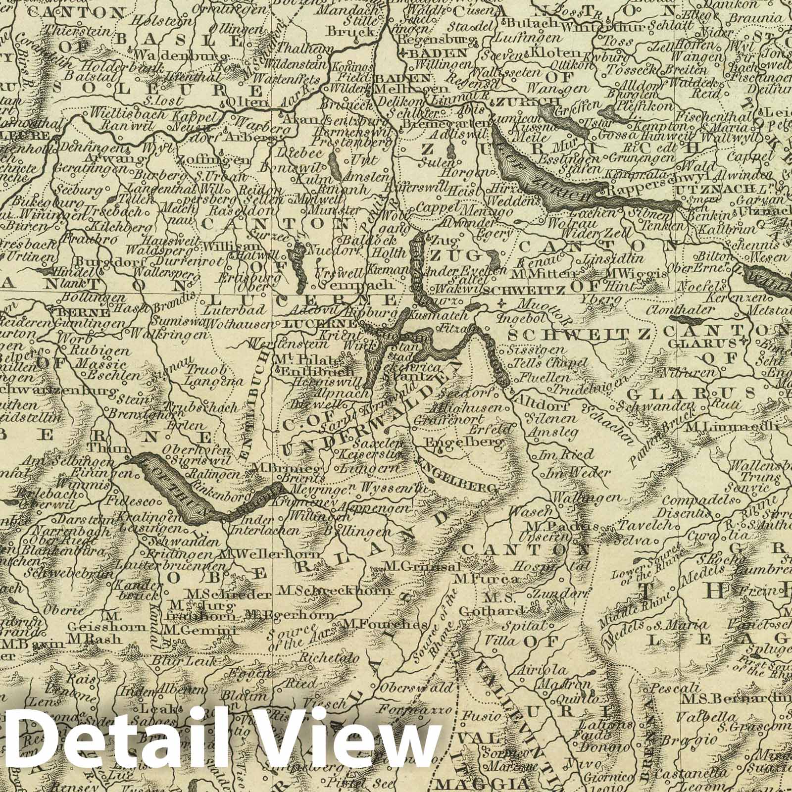 Switzerland - Geologic Map, 1824 - Historical Map Print