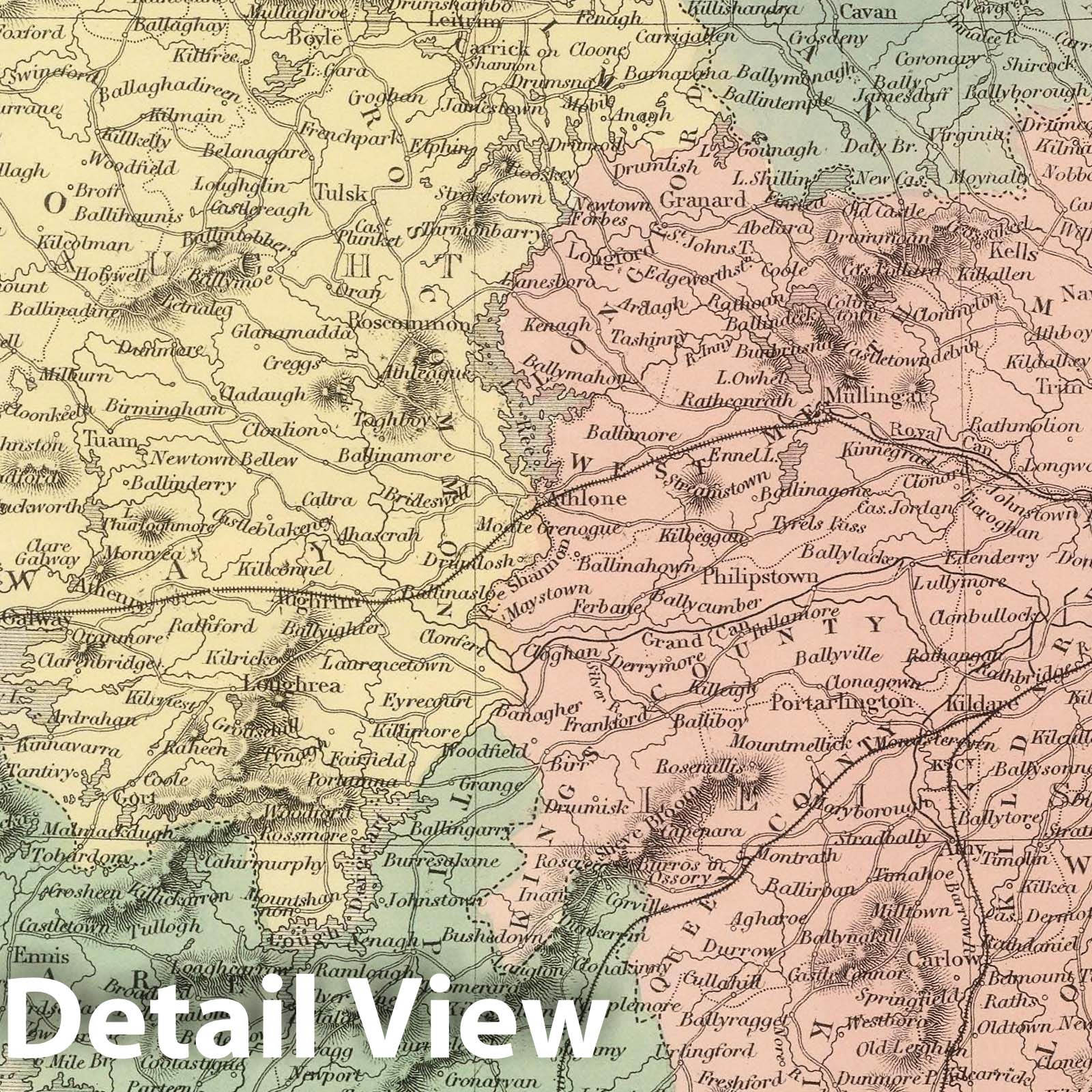 Ireland, 1854 - Historical Map Print from Black's General Atlas