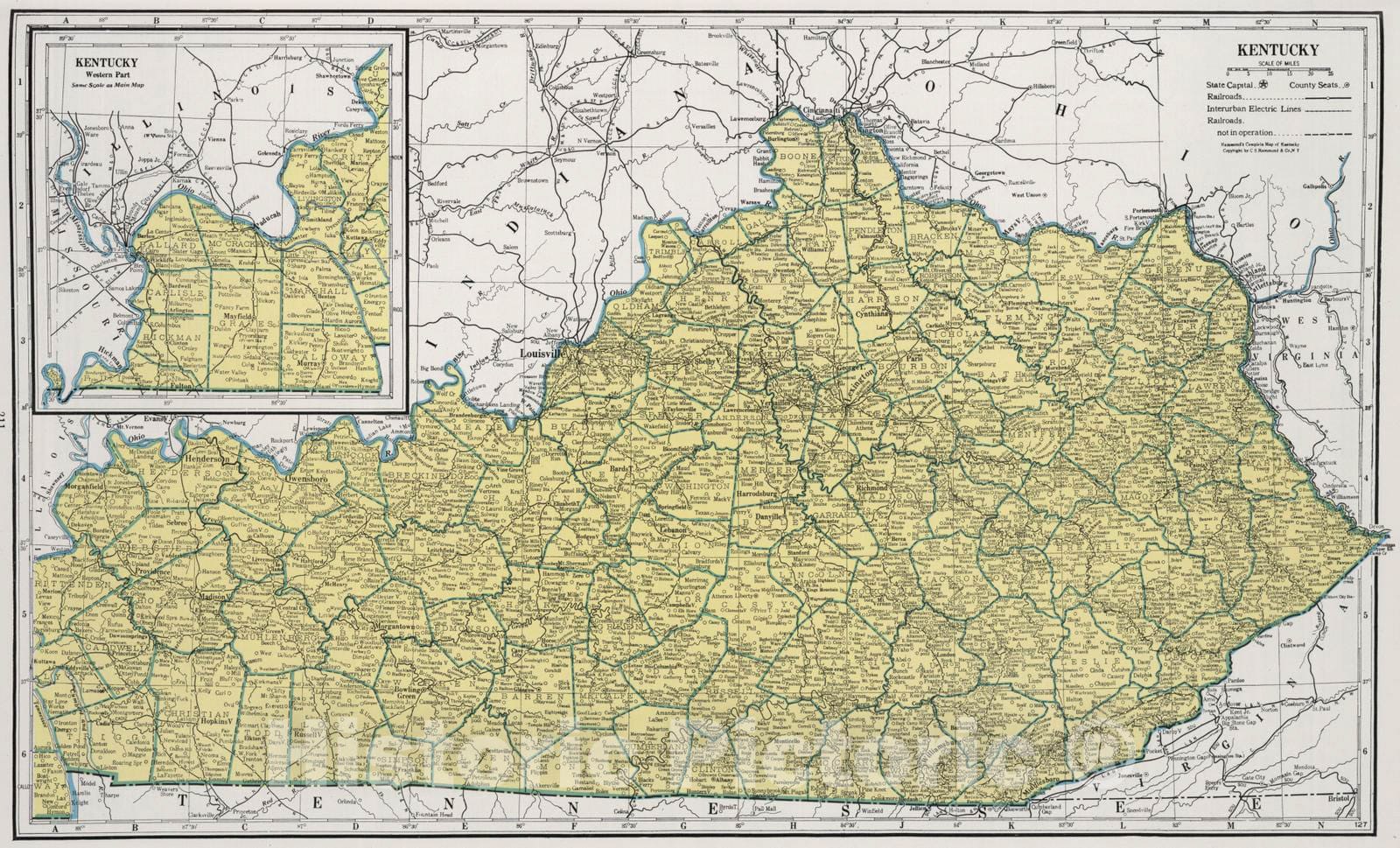Historic Map : 1948 Kentucky. - Vintage Wall Art