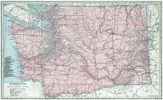 Historic Map : 1948 Washington. - Vintage Wall Art