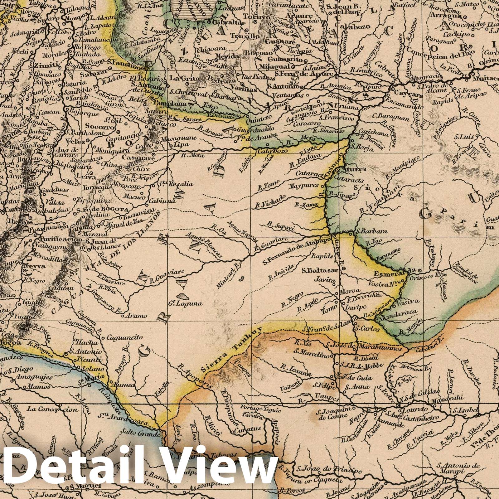 Colombia, Guyana, Venezuela, and Ecuador - Railroad Map, 1864
