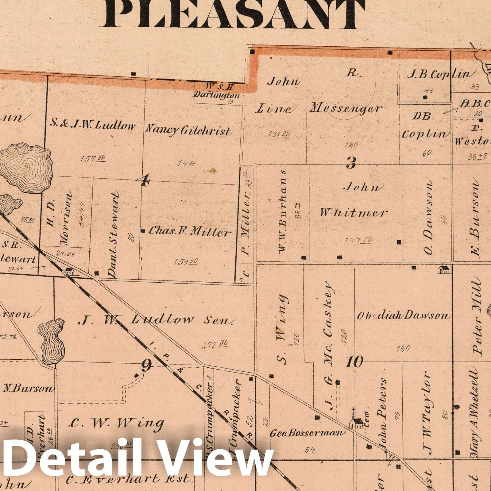 Pleasant Township, Laporte County, Indiana - Property Map, 1874