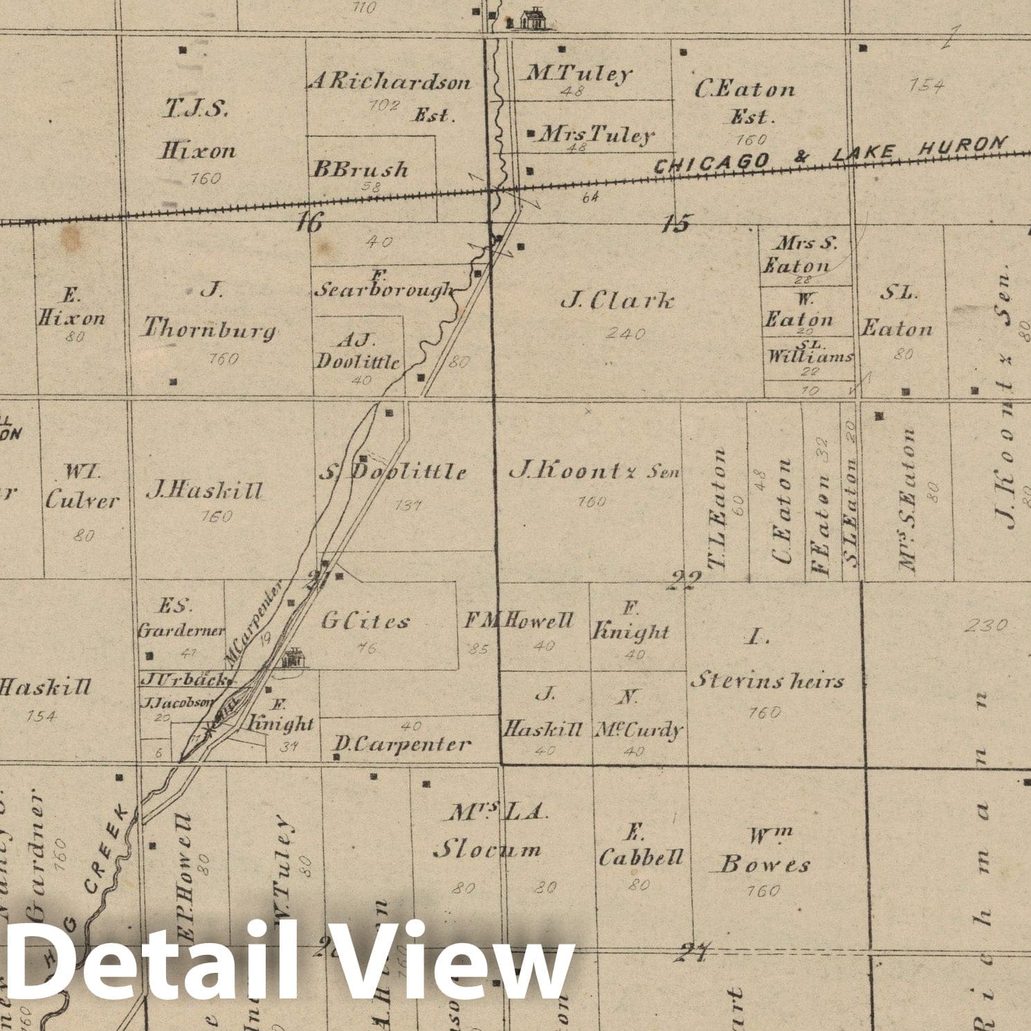 Clinton Township, LaPorte County, Indiana - Property Map, 1874