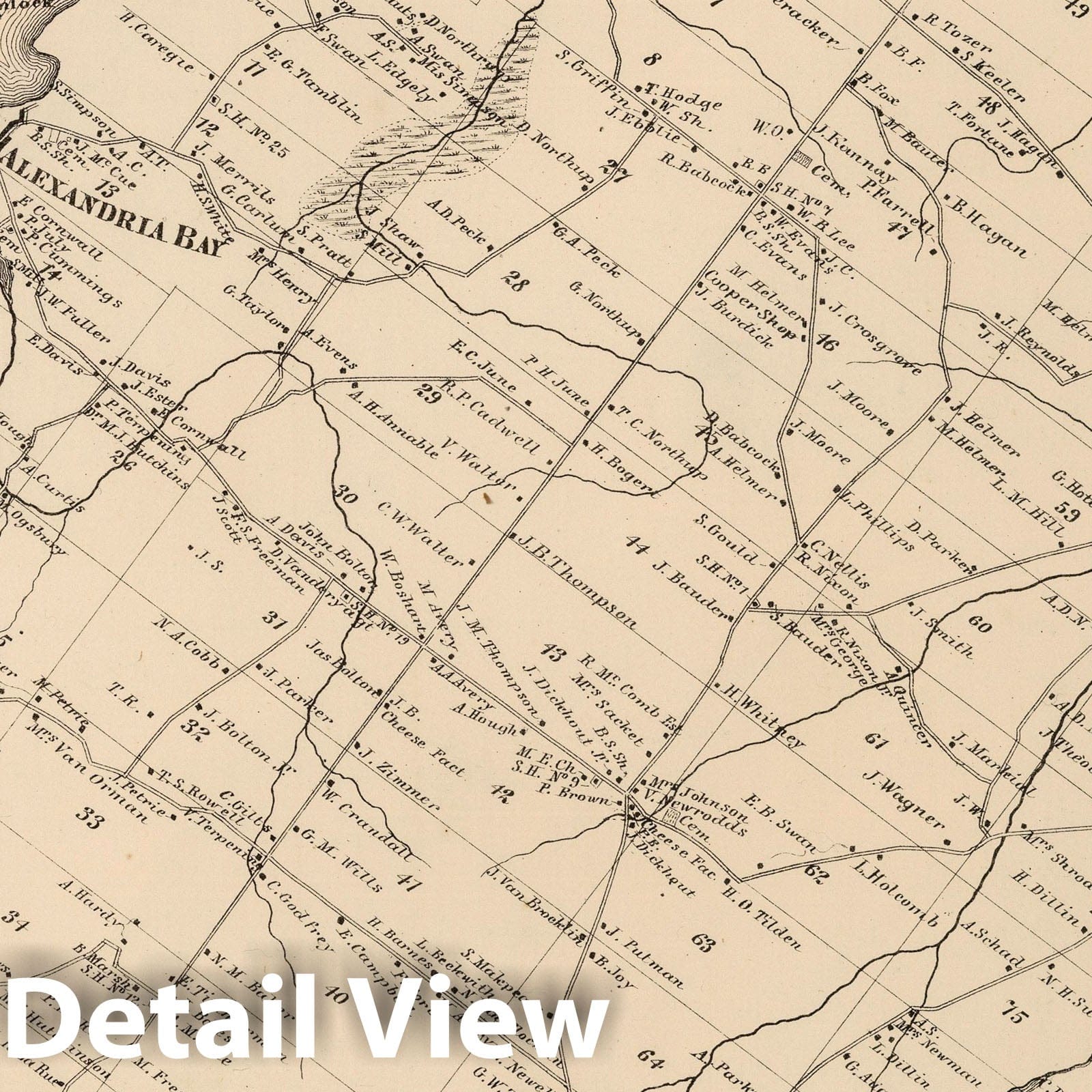 Alexandria Township, Jefferson County, New York - Property Map, 1864