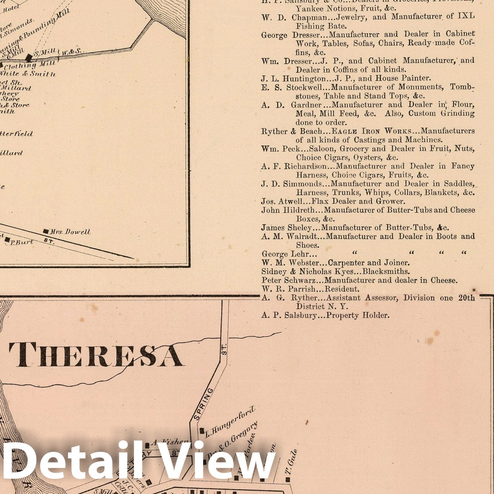 Redwood, Theresa, Spagues Corners, Omar, Alexandria Bay, Jefferson County, New York - Property Map, 1864