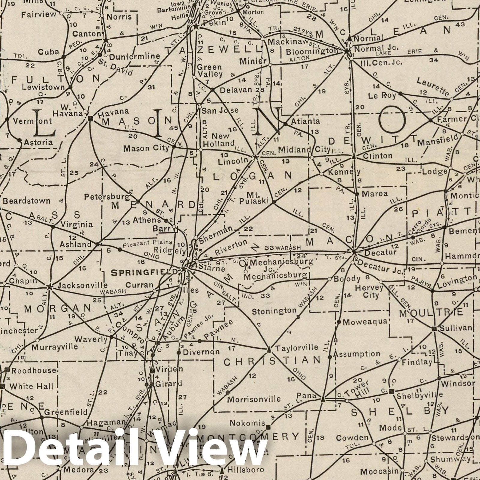 Illinois - Railroad Map, 1924 - Rand McNally Commercial Atlas