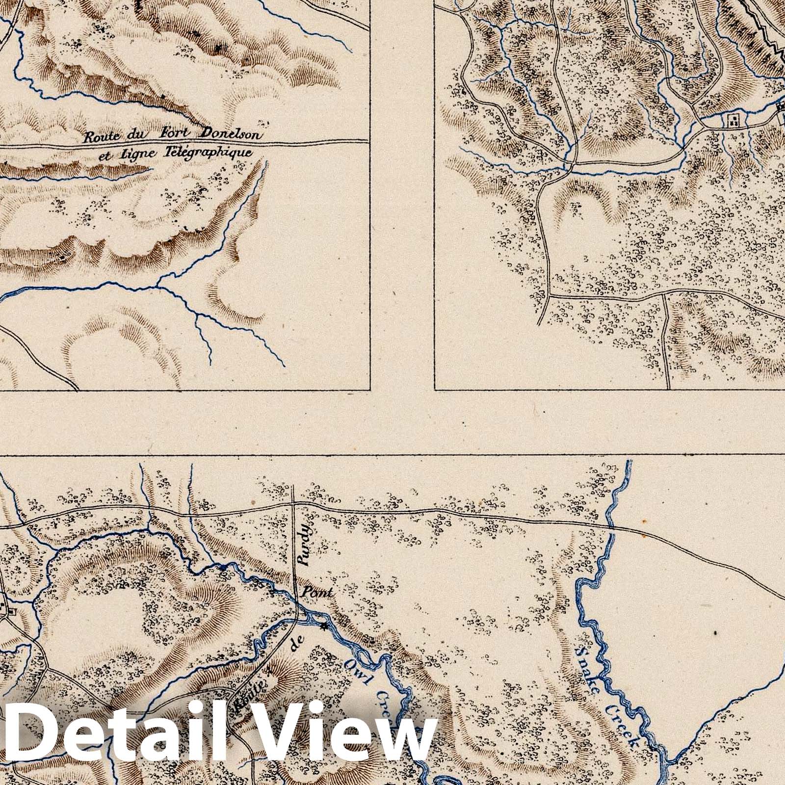 Civil War: Fort Henry, Fort Donelson, Shiloh - Military Map, 1874