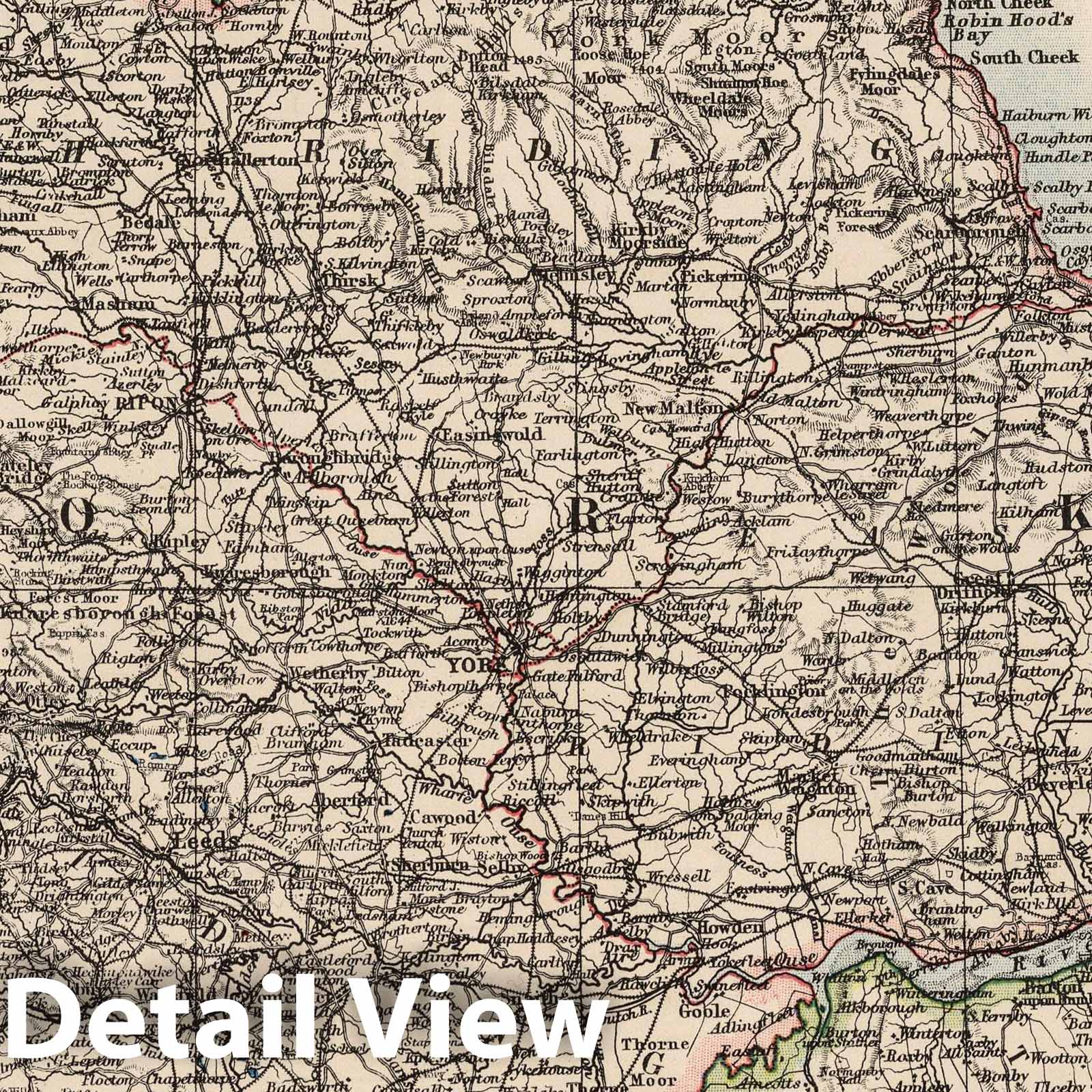 England and Wales - Physical Map, 1906 - Victoria Regina Atlas Print