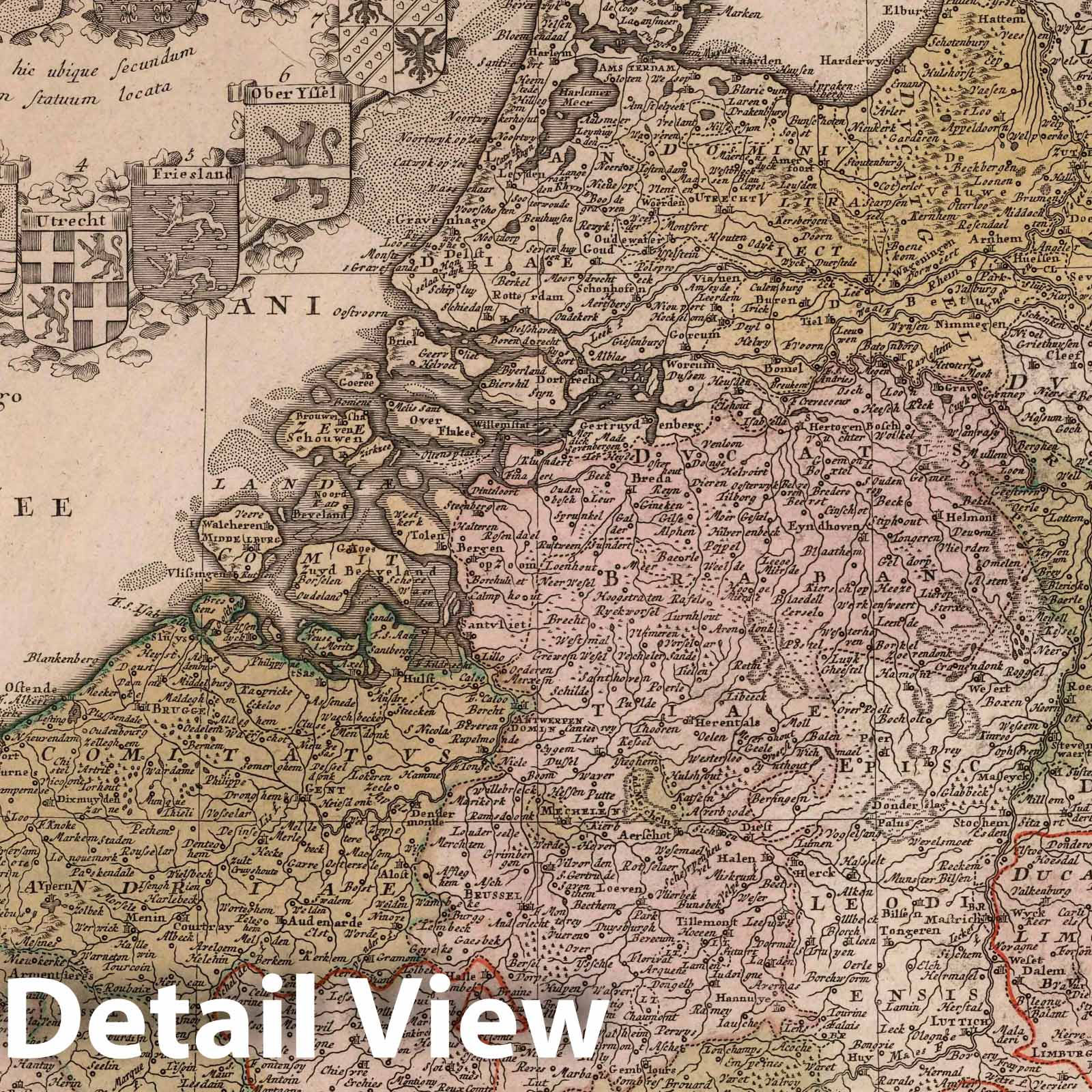 Netherlands and Belgium, 1748 - Historical Map Print