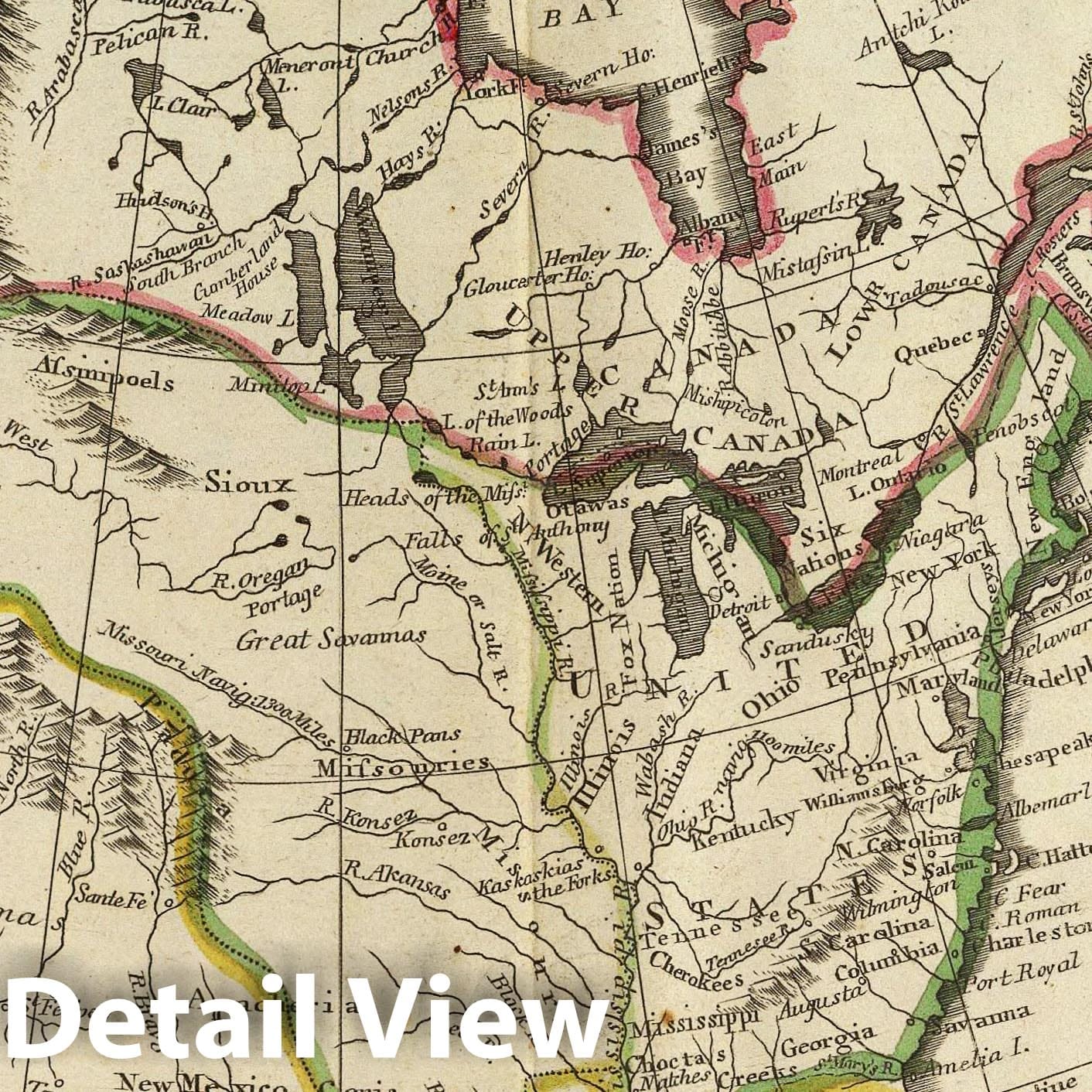 North America, 1814 - Historical Map Print from Carey's General Atlas