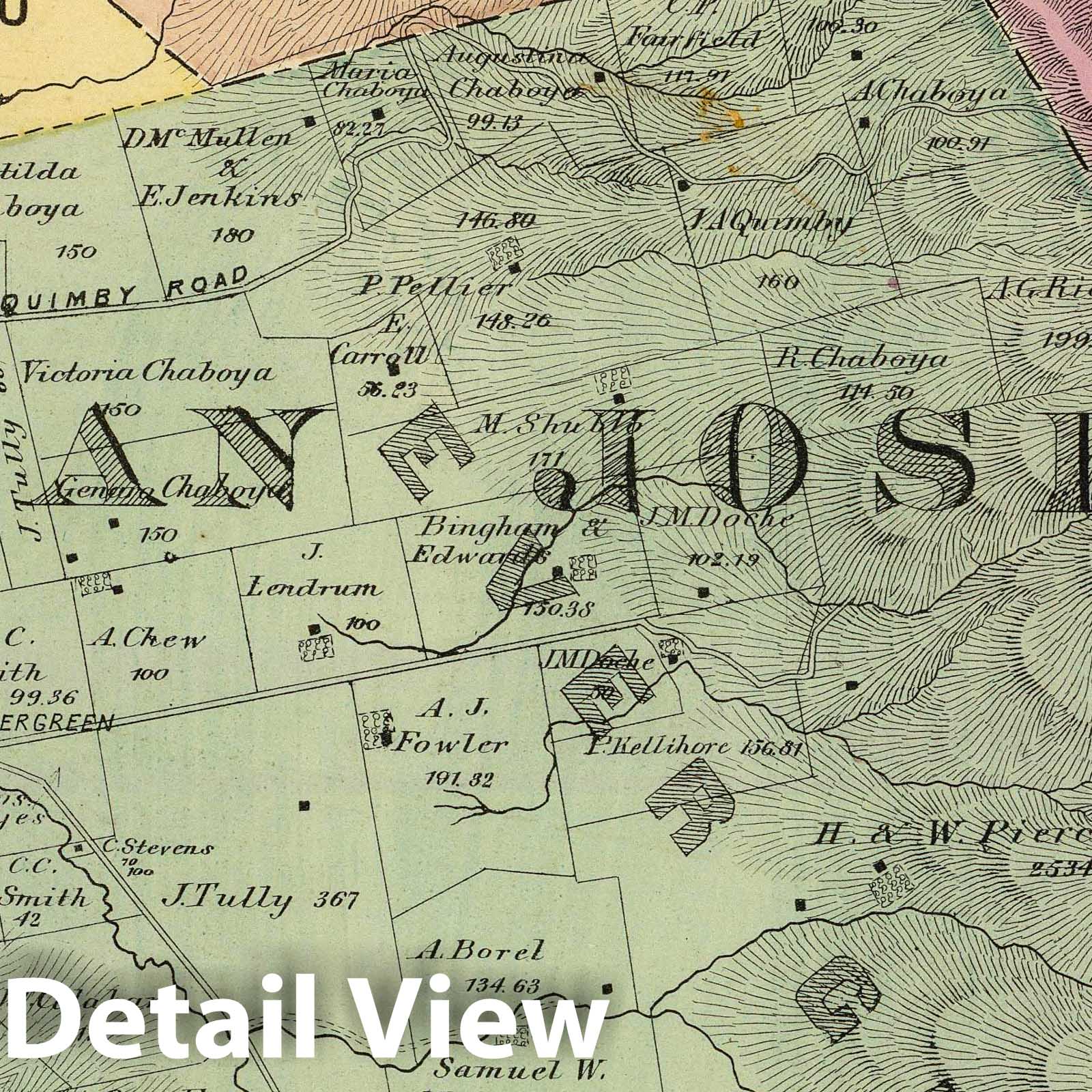 Santa Clara County, California - Road Map, 1876 - Historical Map Print