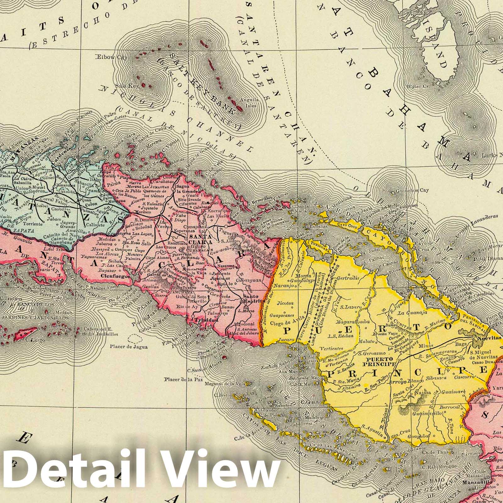 Cuba, 1897 - Rand McNally & Co. Historical Map Print