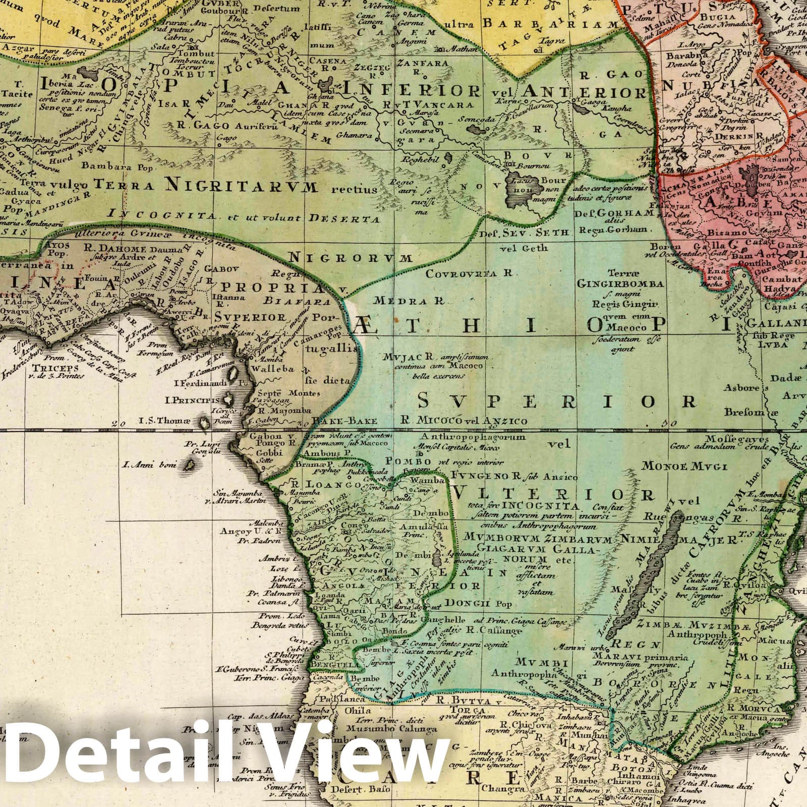 Africa, 1752 - Historical Map Print from Homann's Atlas Scholasticus