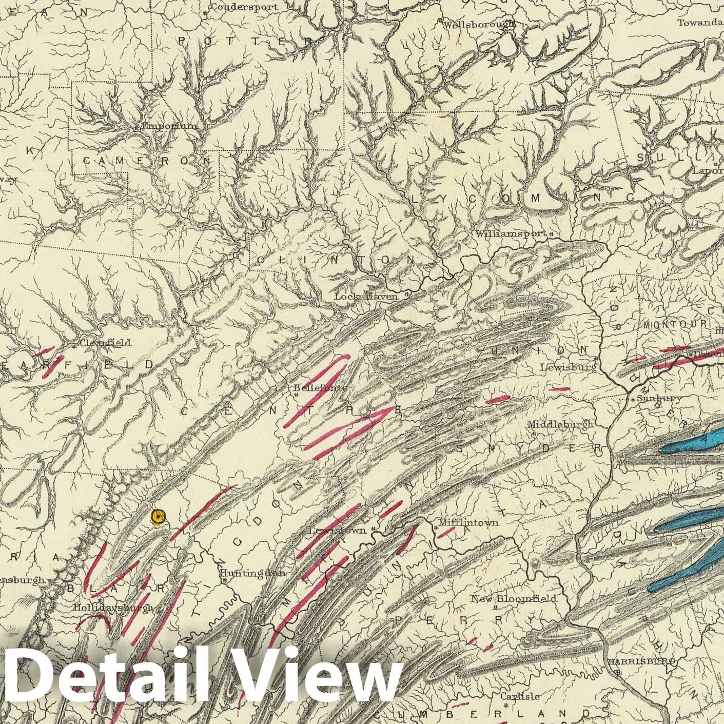 Pennsylvania Mining Map, 1872 - Historical Geological Map Print