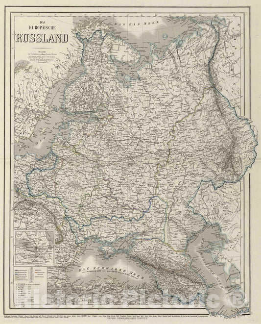 Historic Map : 1875 European Russia. - Vintage Wall Art