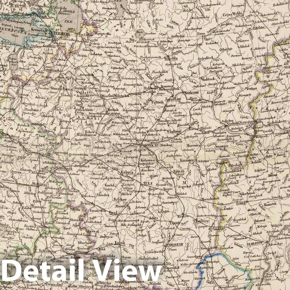 Historic Map : 1875 European Russia. - Vintage Wall Art