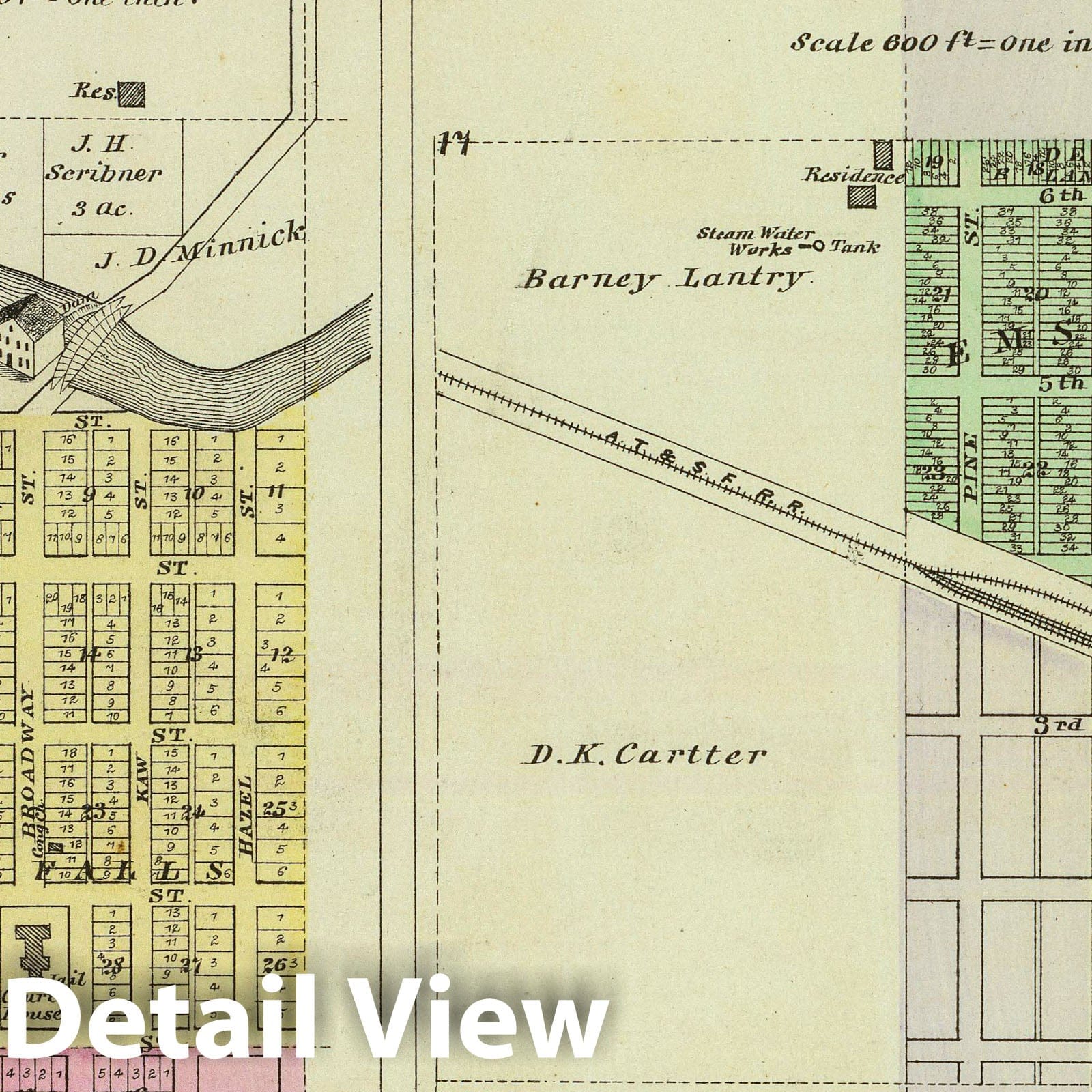 Chase County, Kansas - Military Map, 1887 - Historical Map Print