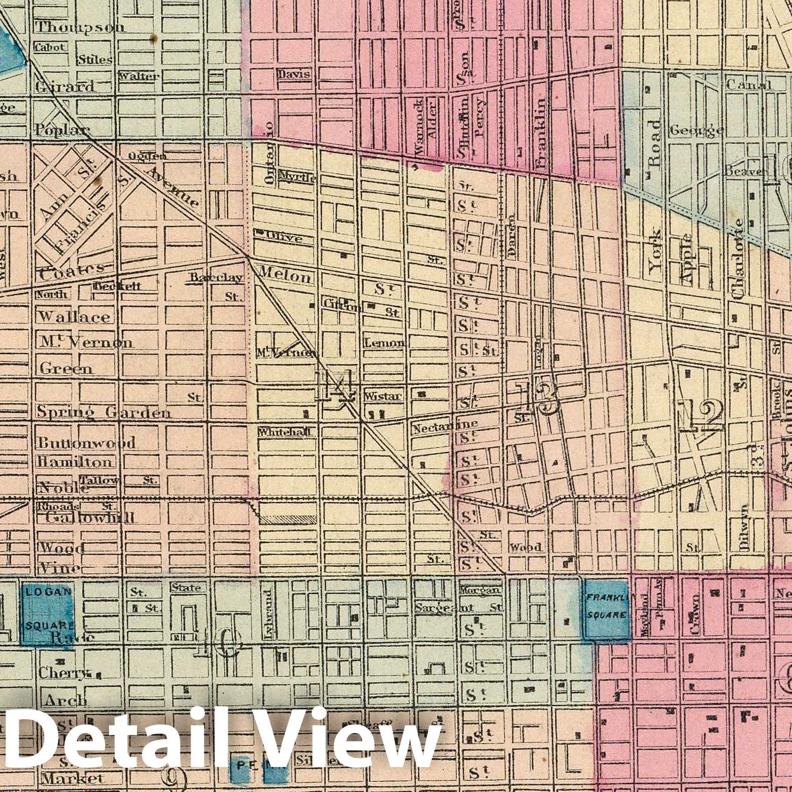 Philadelphia, Pennsylvania - Railroad Map, 1872 - Historic City Plan Print