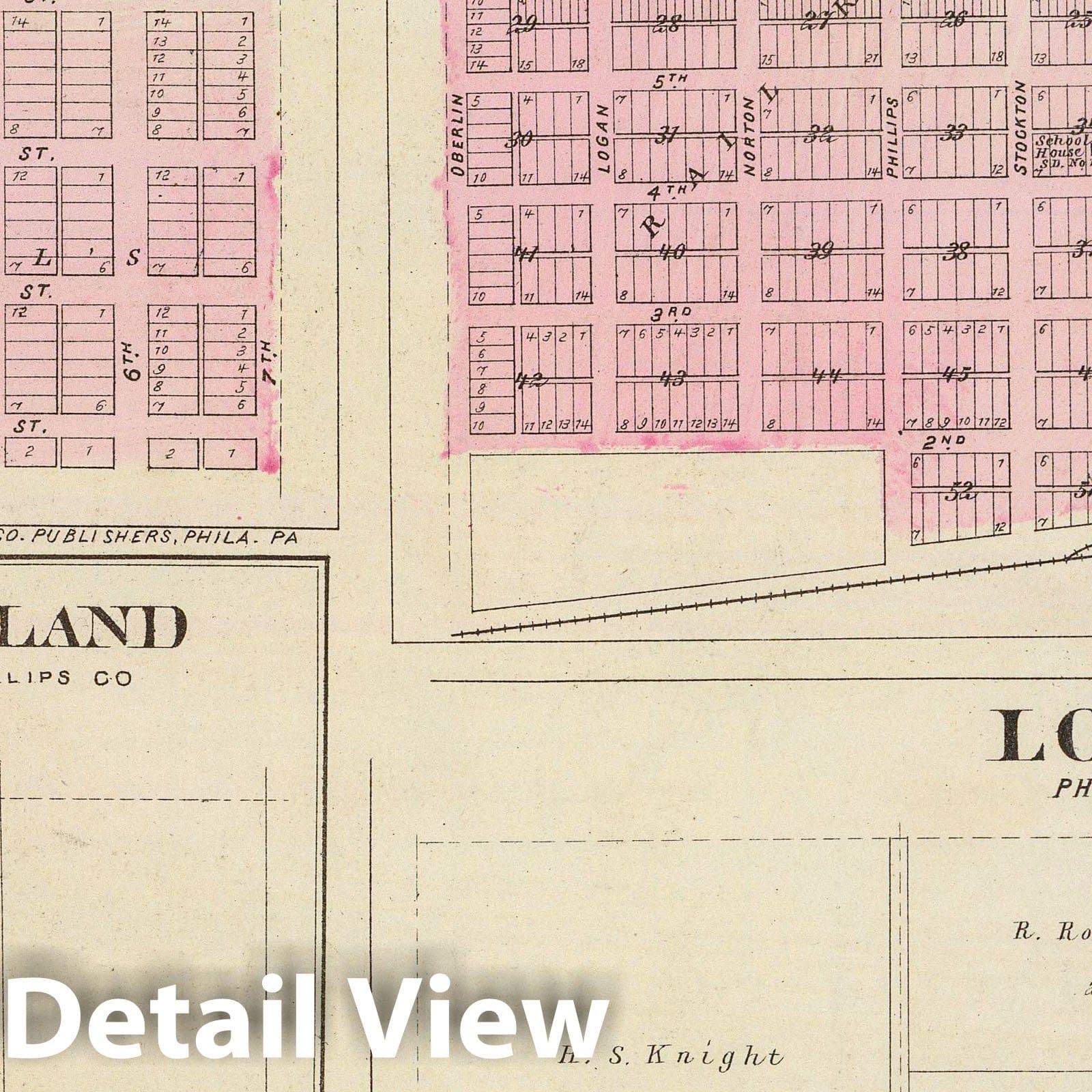 Phillipsburg, Marvin, Long Island, and Logan, Phillips County, Kansas - 1887 Historical Map Print
